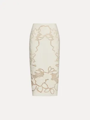 English Rose Cutout Tweed Skirt