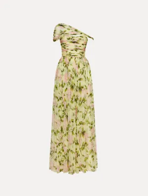 English Rose Silk Chiffon Gown