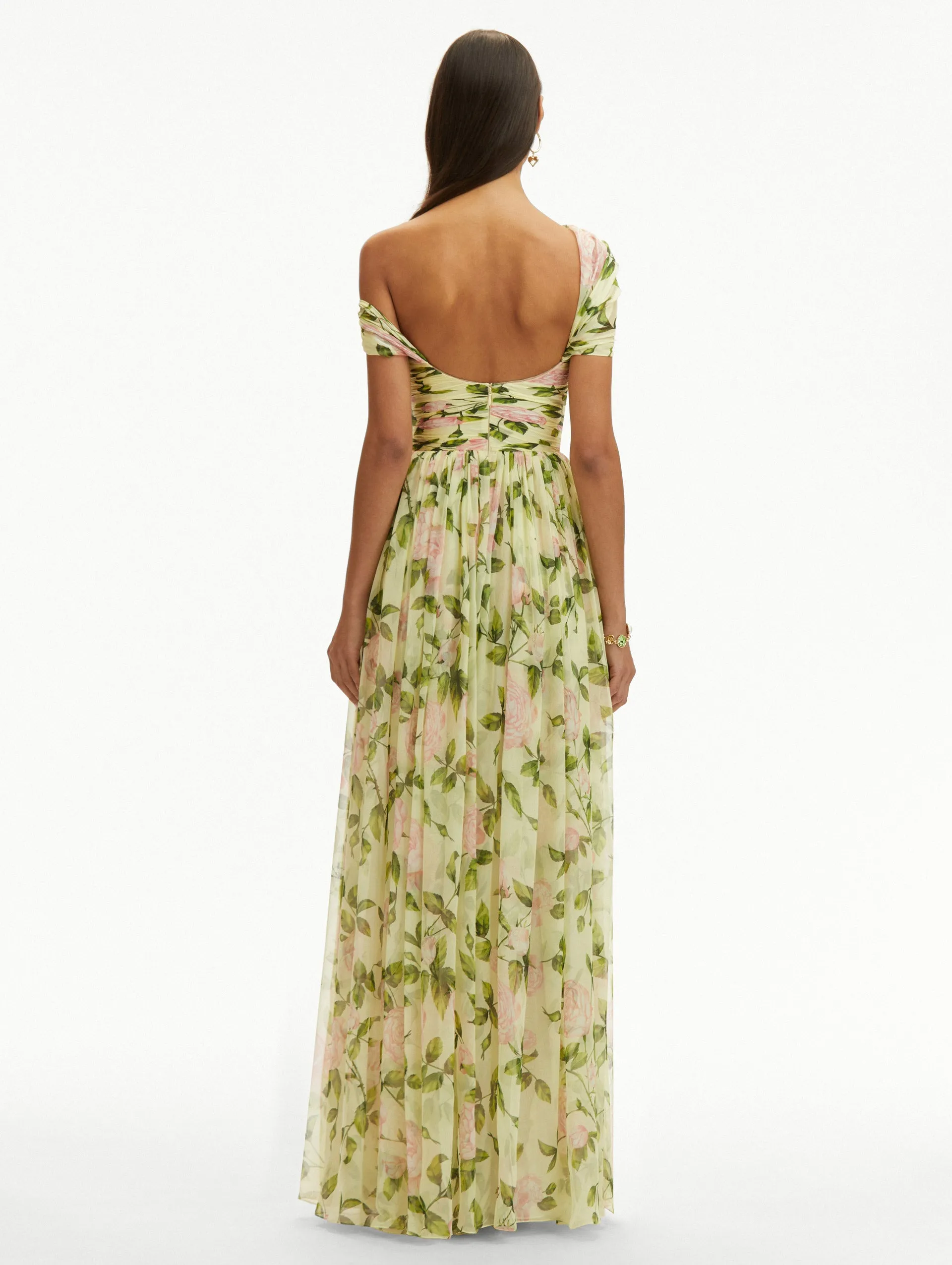 English Rose Silk Chiffon Gown