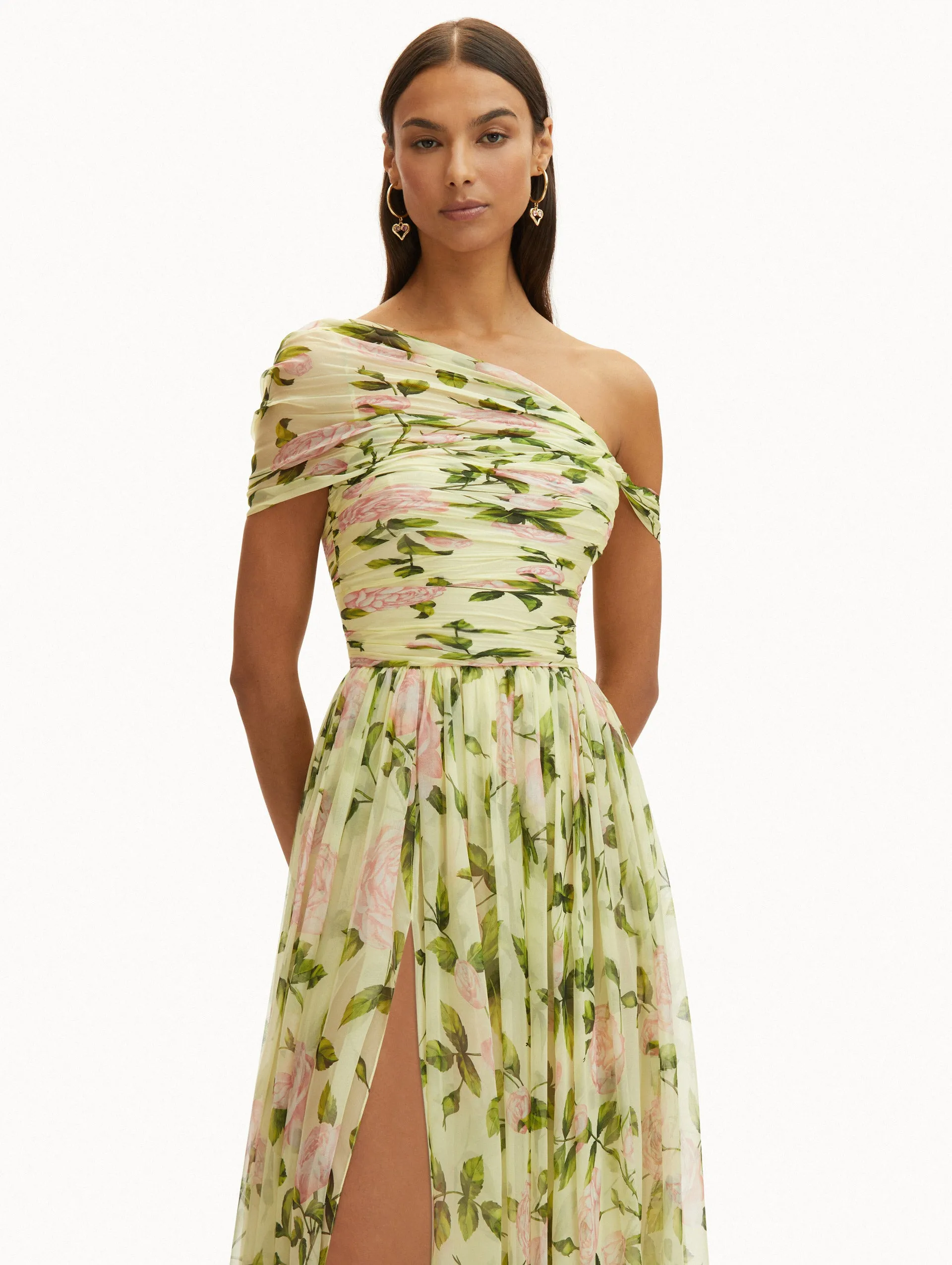English Rose Silk Chiffon Gown