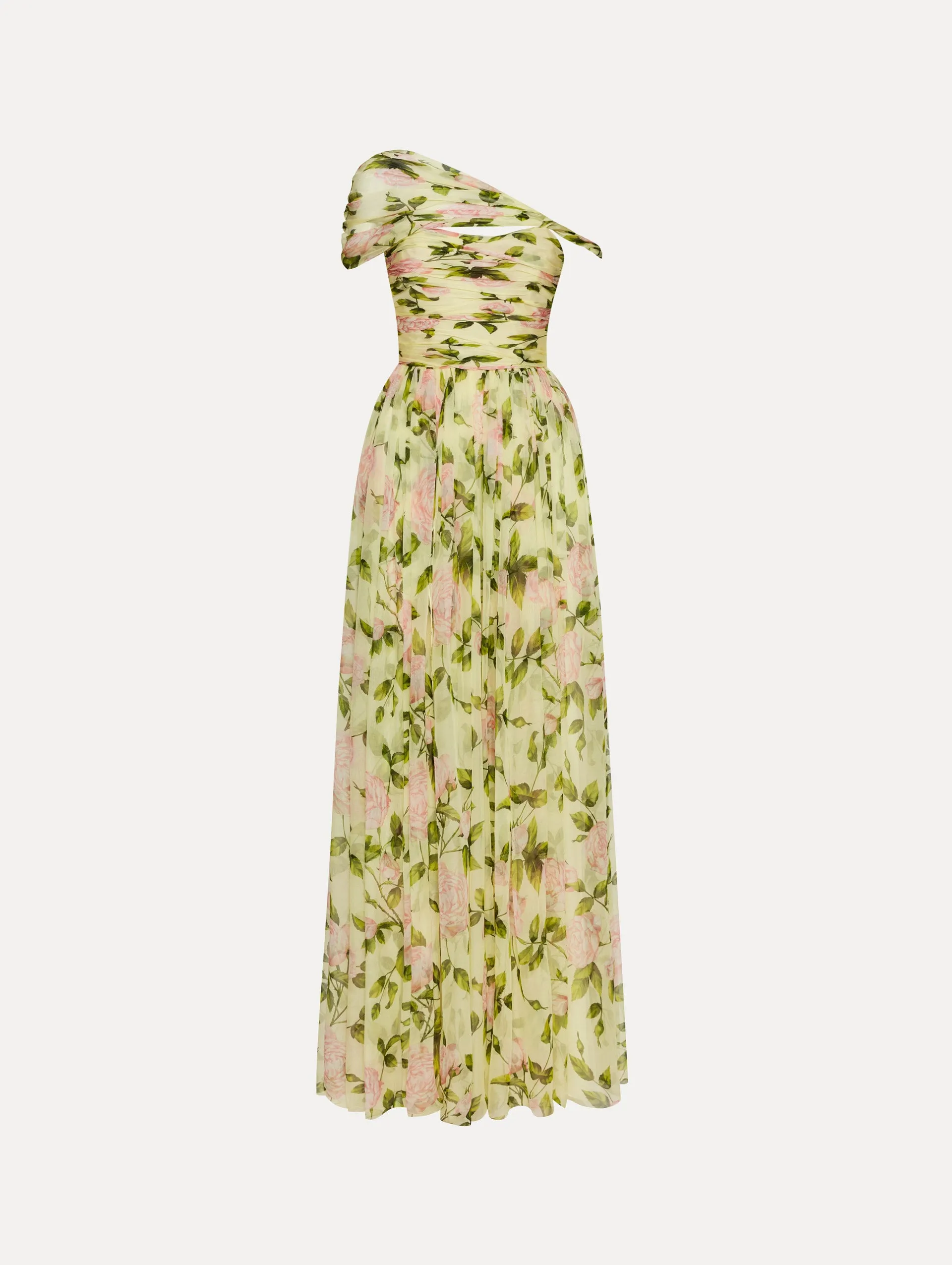 English Rose Silk Chiffon Gown