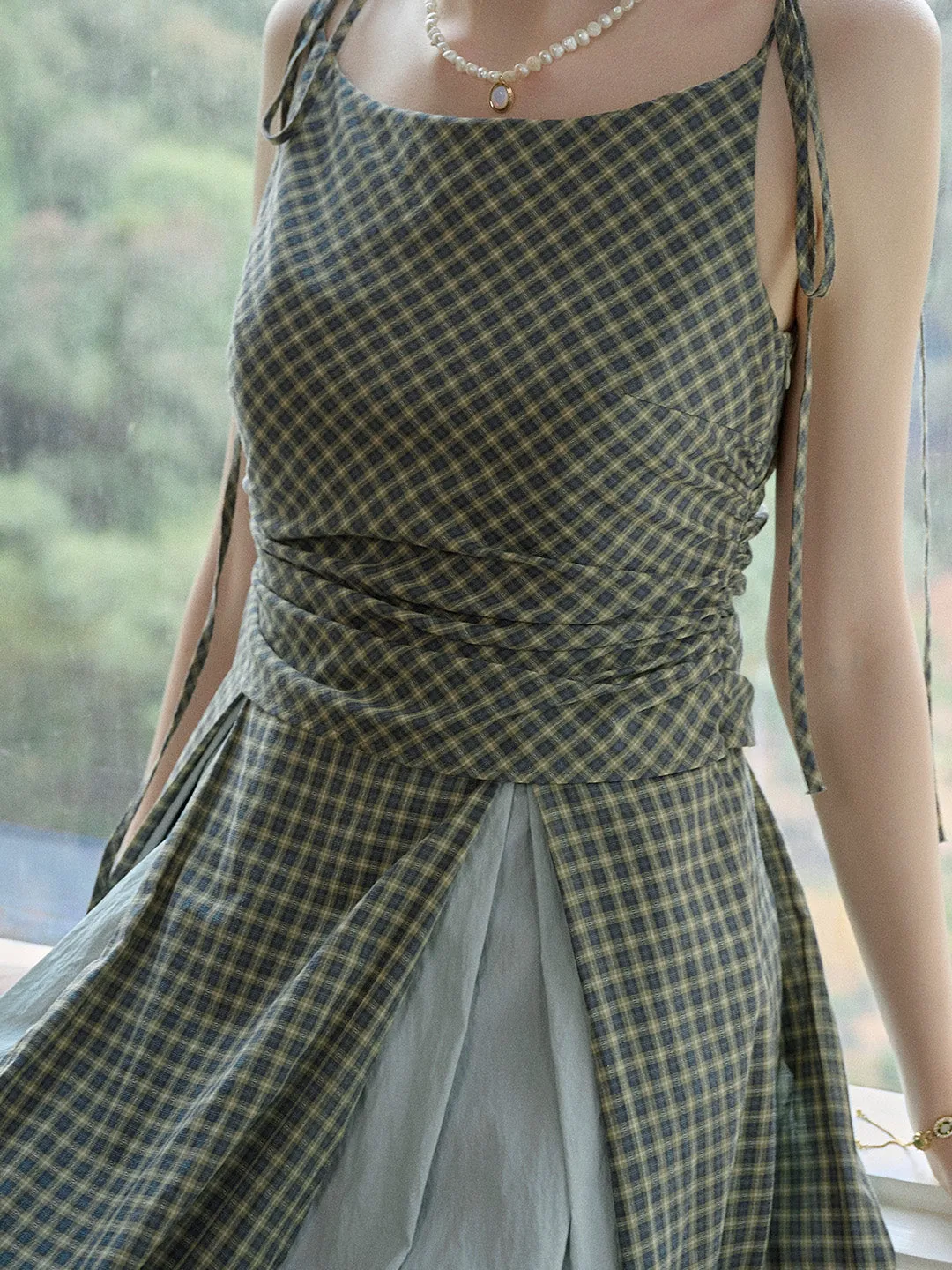 Faith Suspender Plaid 100% Cotton Dress
