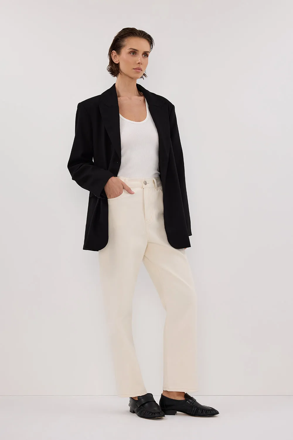 FINN CREAM TWISTED SEAM JEAN