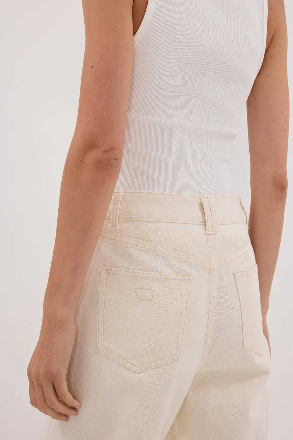 FINN CREAM TWISTED SEAM JEAN