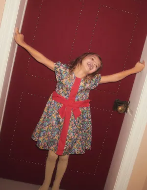 Floral Bow Party Dress-Multi Floral Bow