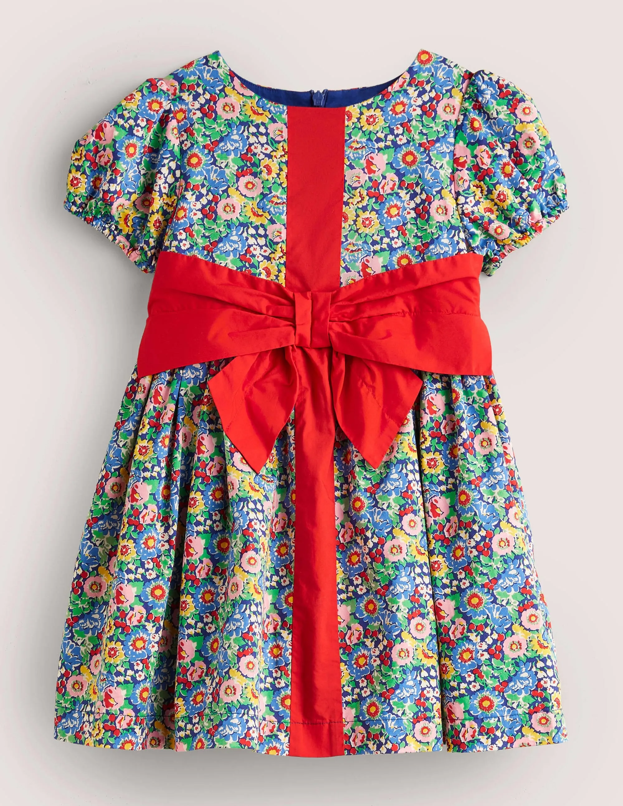 Floral Bow Party Dress-Multi Floral Bow