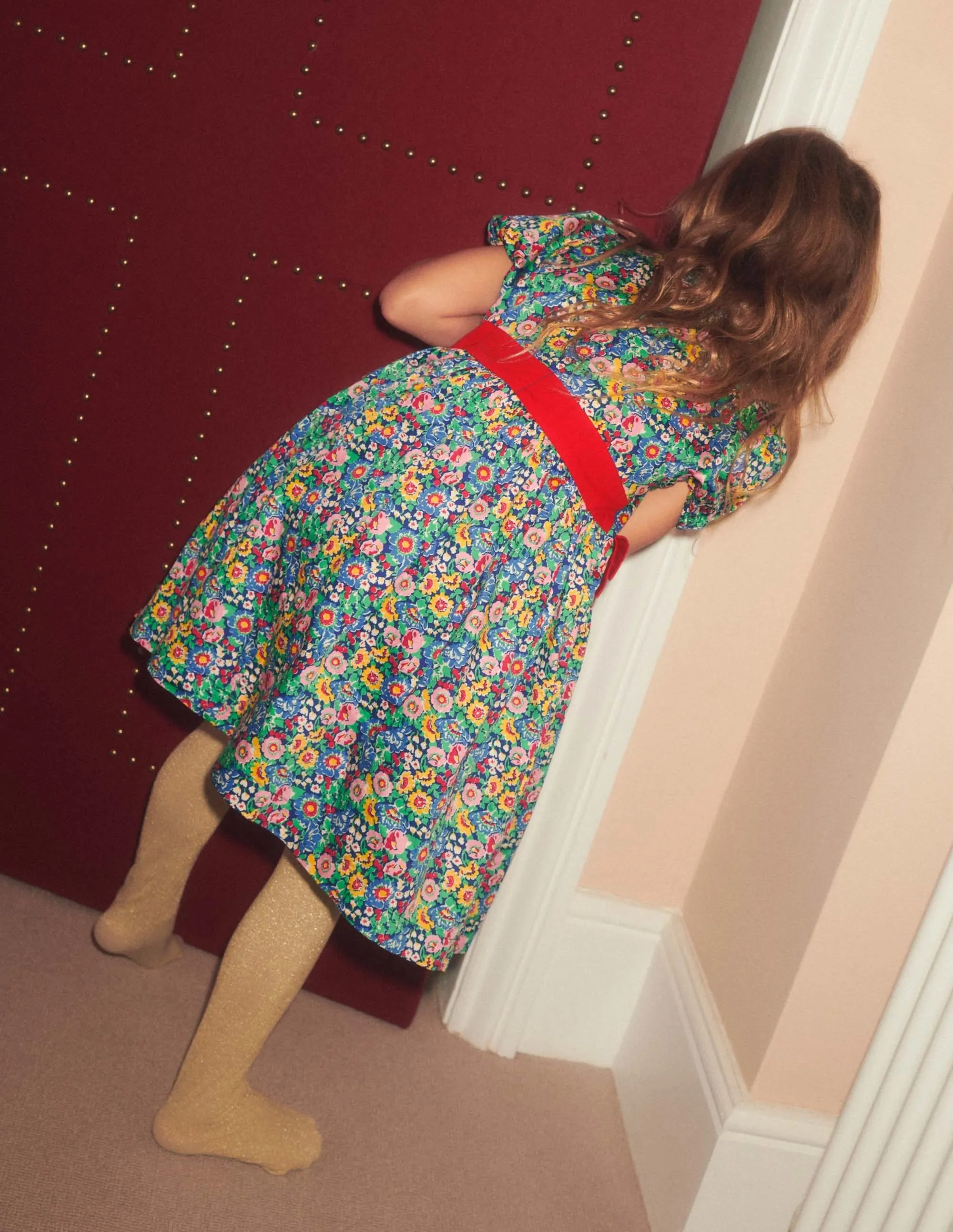 Floral Bow Party Dress-Multi Floral Bow