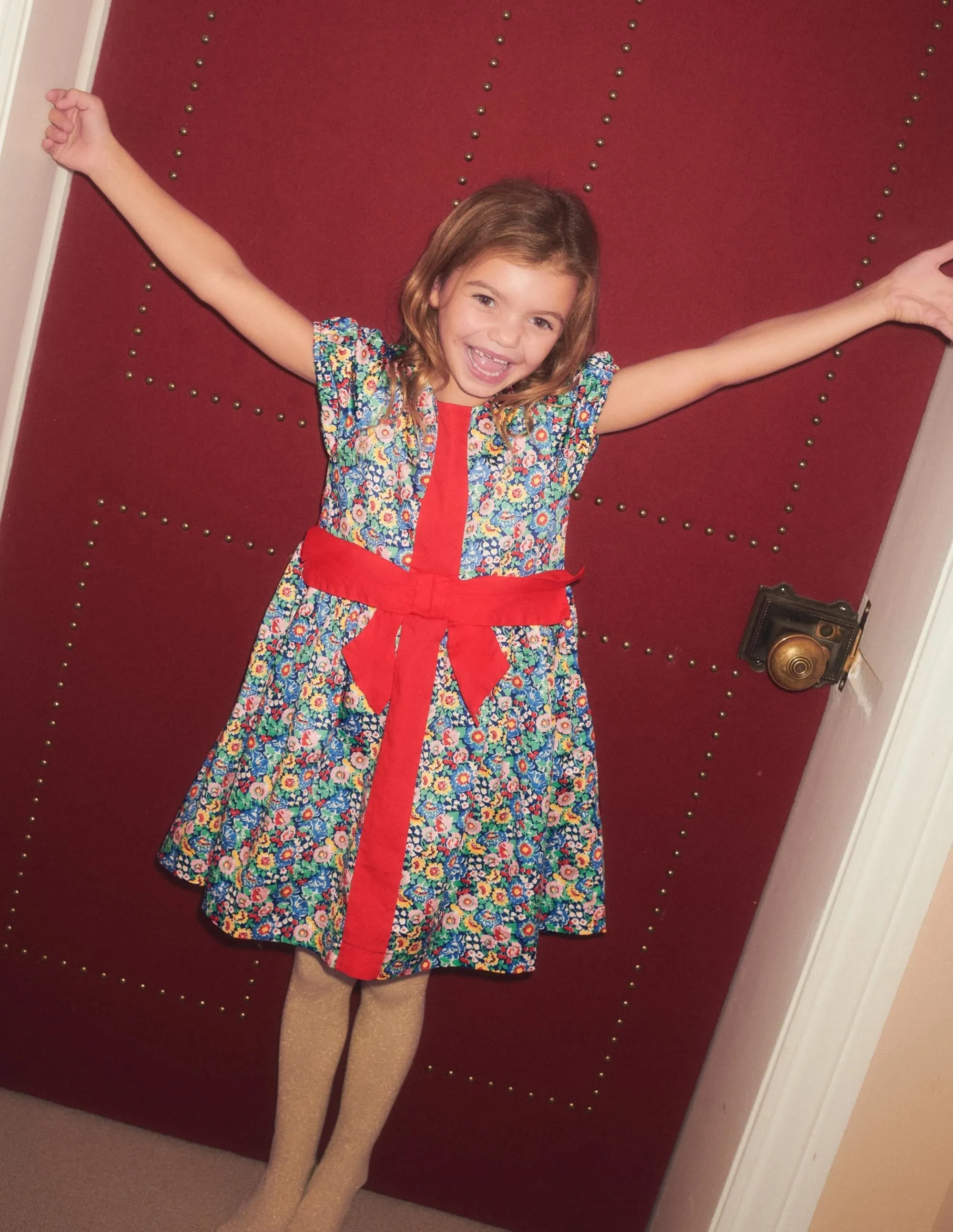 Floral Bow Party Dress-Multi Floral Bow