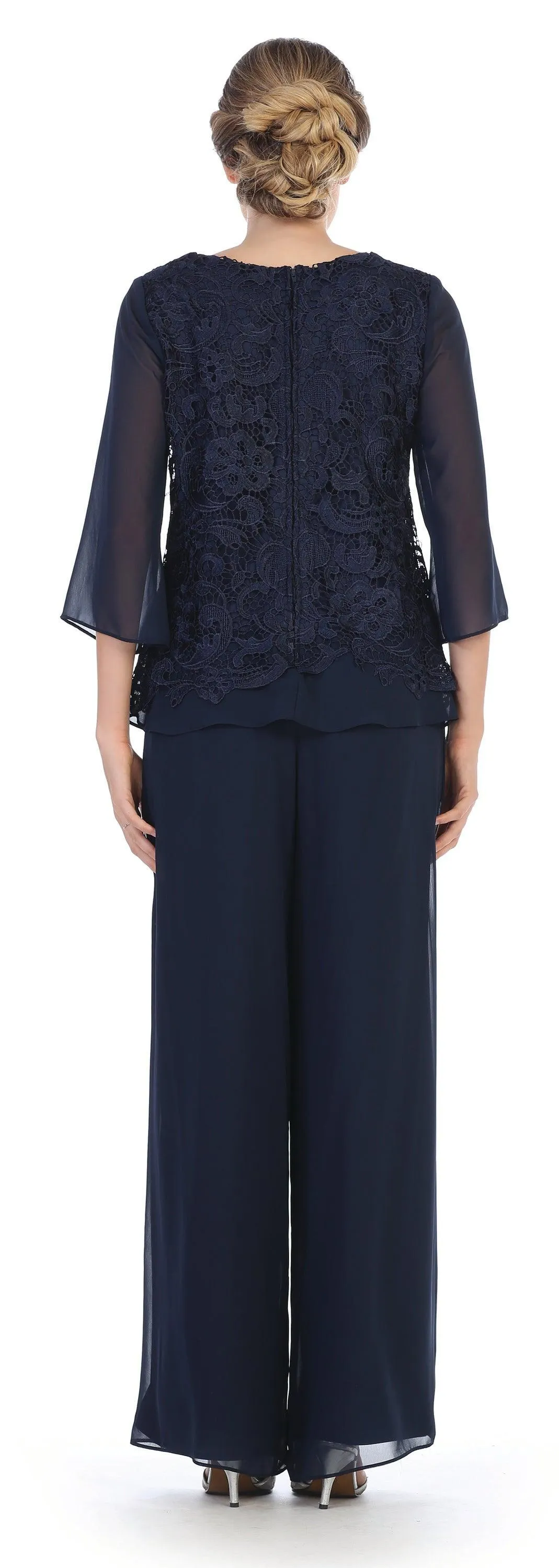 Formal Mother of the Bride Lace Pant Suit