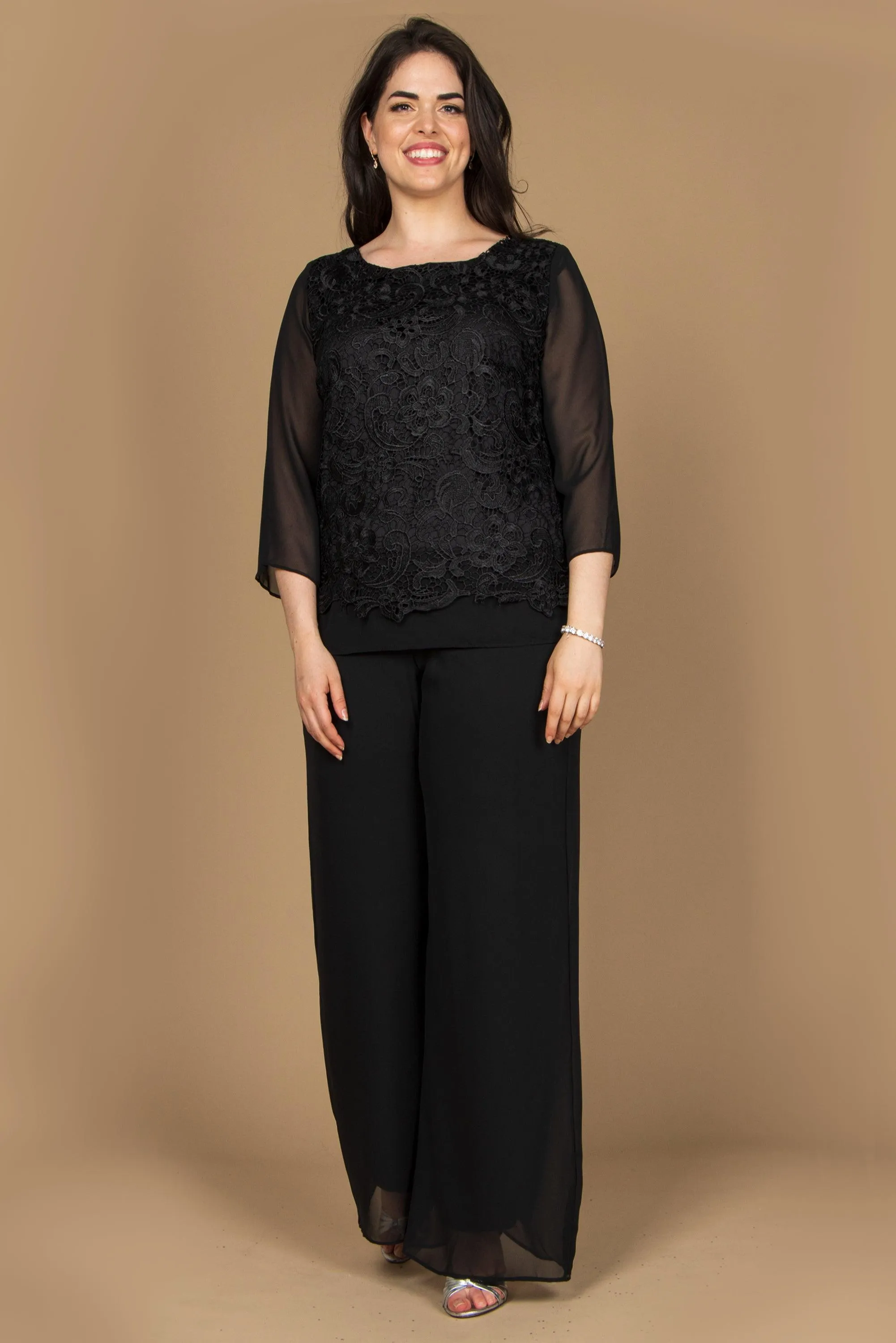 Formal Mother of the Bride Lace Pant Suit