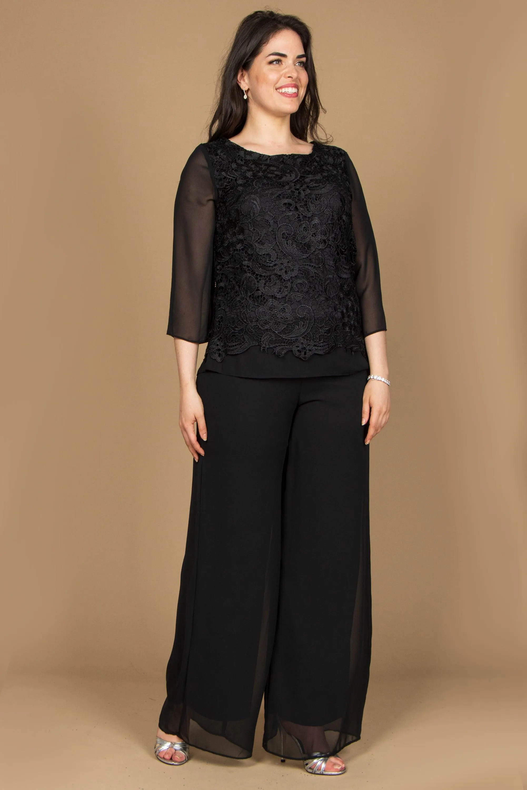 Formal Mother of the Bride Lace Pant Suit