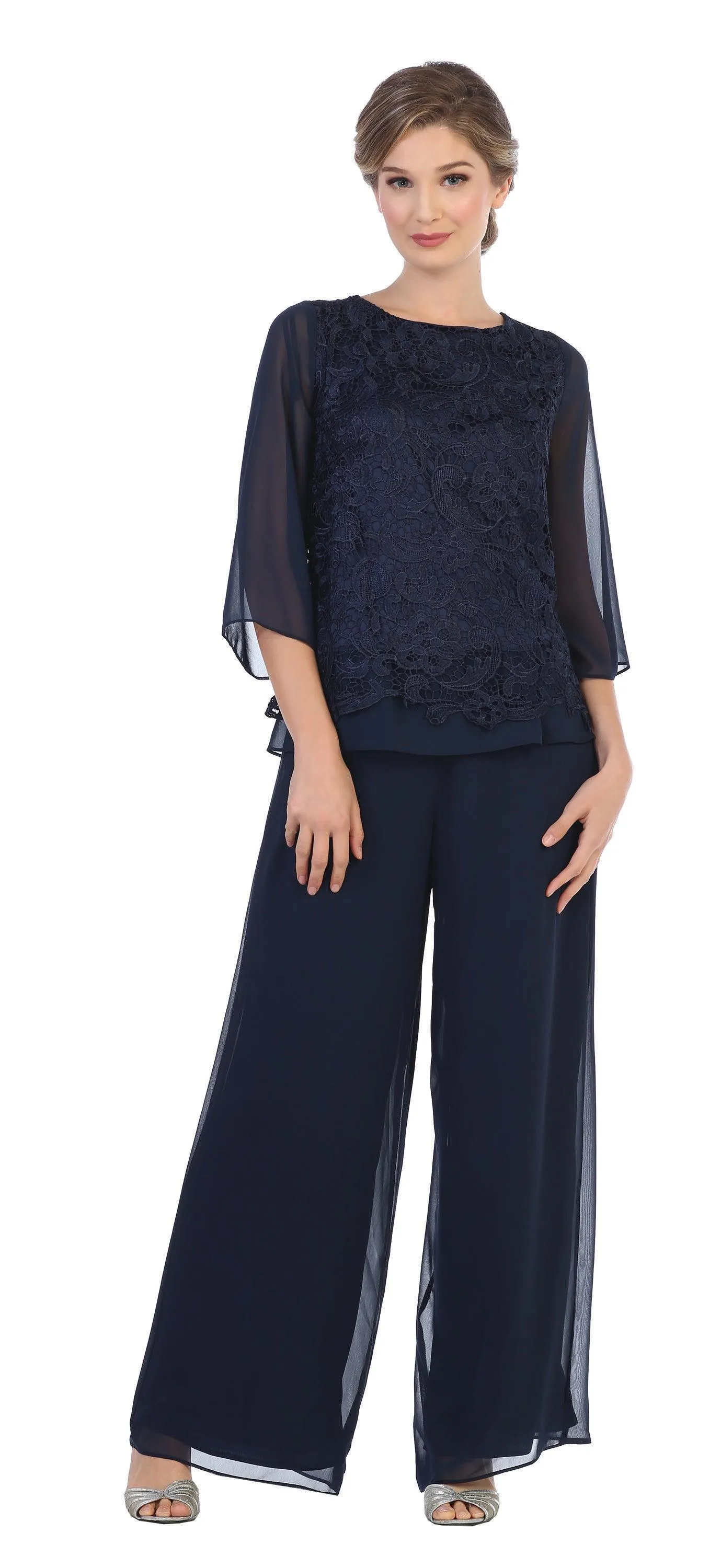 Formal Mother of the Bride Lace Pant Suit