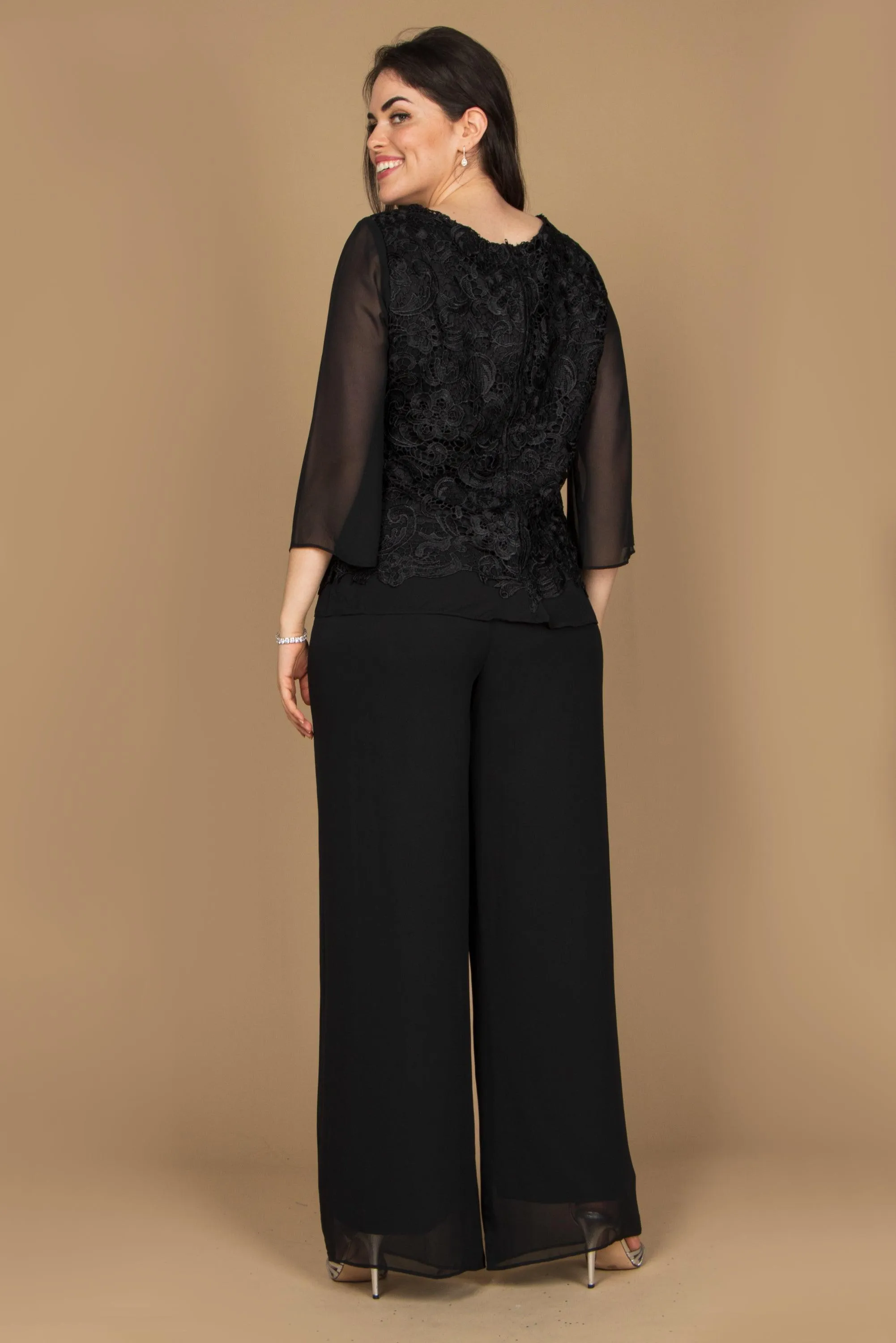 Formal Mother of the Bride Lace Pant Suit