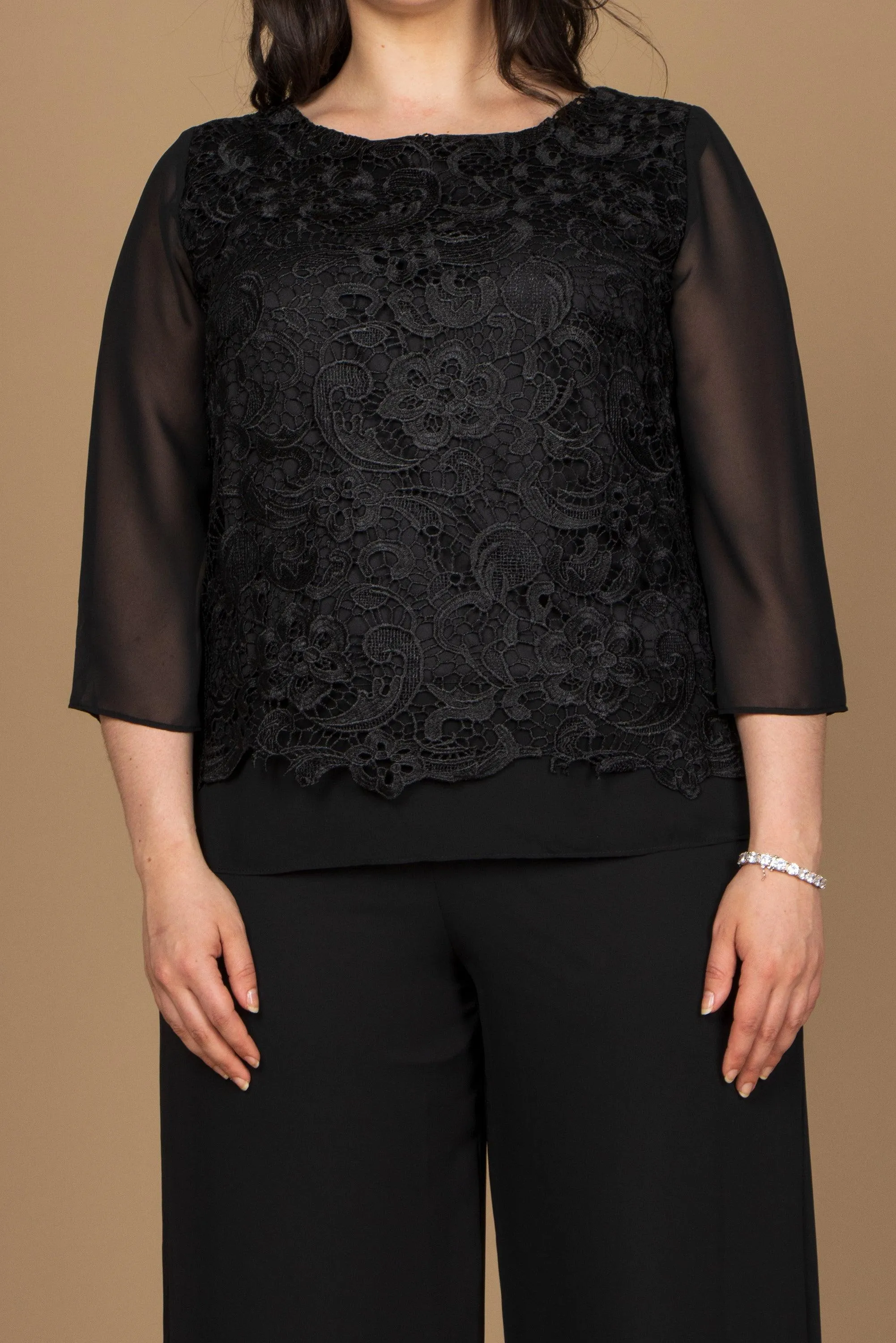 Formal Mother of the Bride Lace Pant Suit