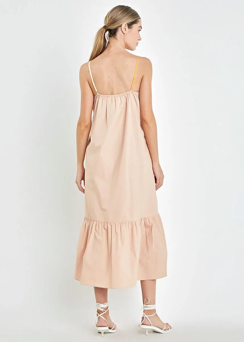 Francine Color Block Maxi Dress - Orange Multi