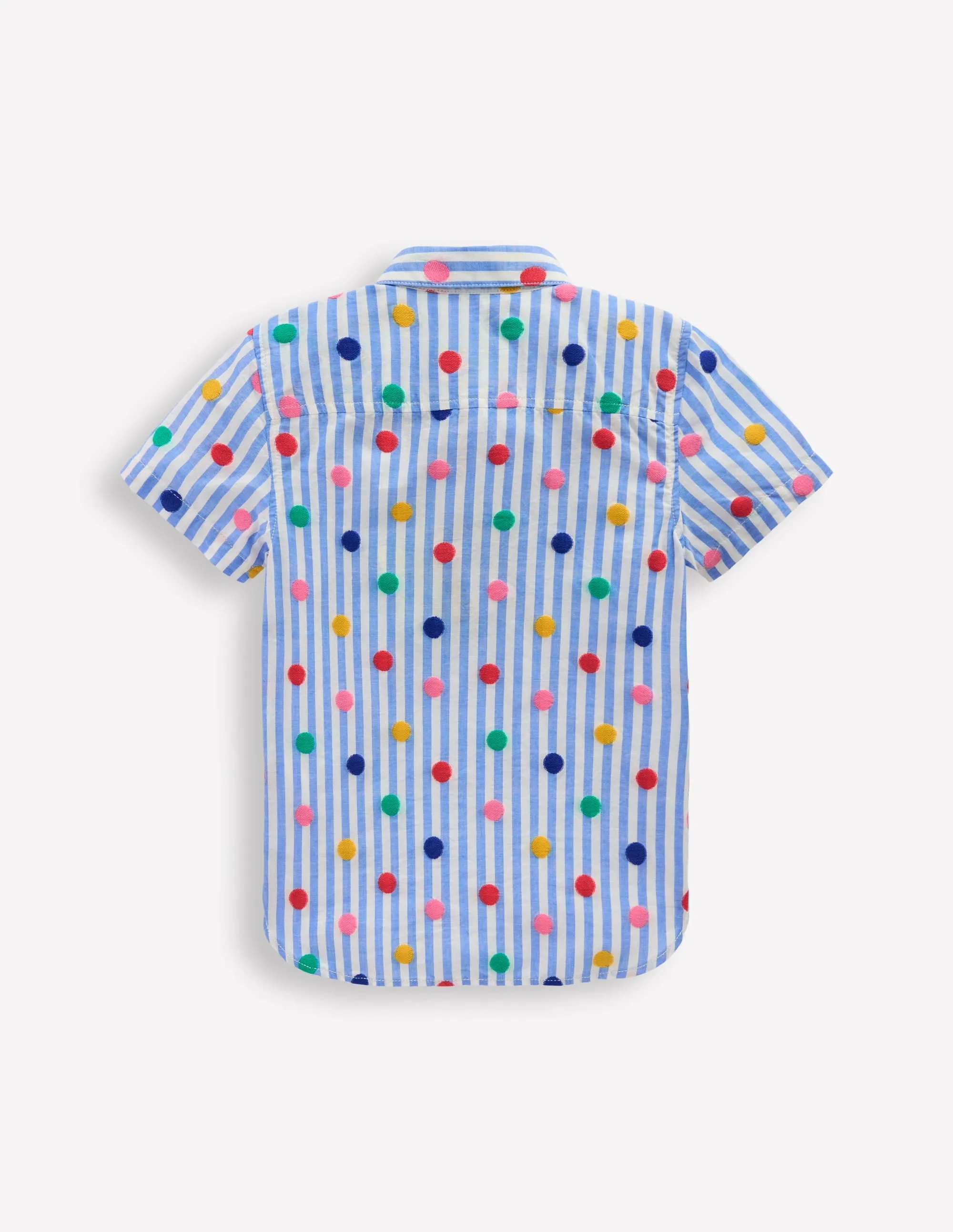 Fun Cotton Shirt-Peacock Plume Blue Spot
