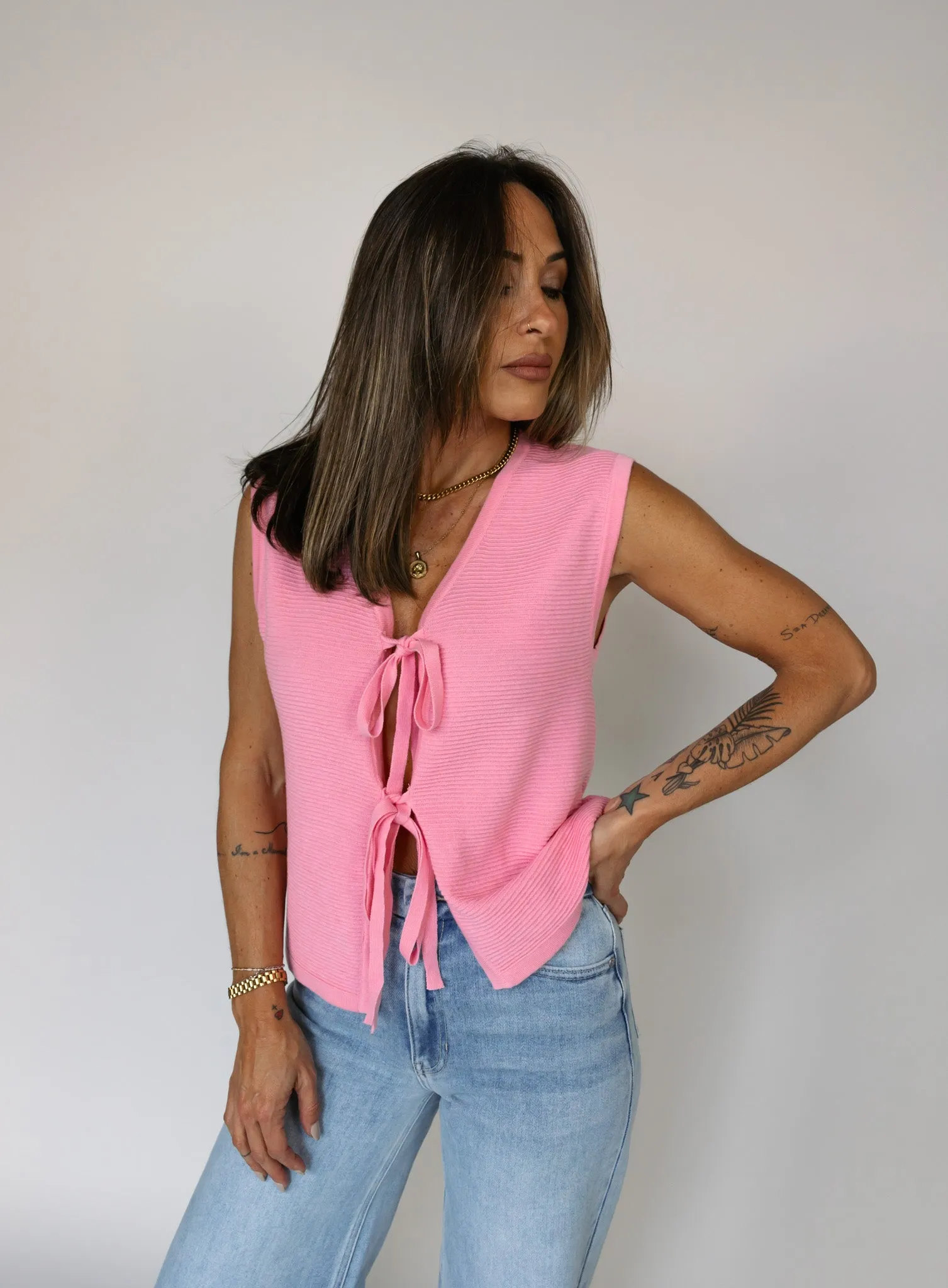 Gabriette Tie Front Tank - Final Sale