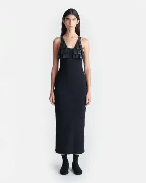 Gildah - Jersey and Okobor™ Alt-Leather Dress - Black