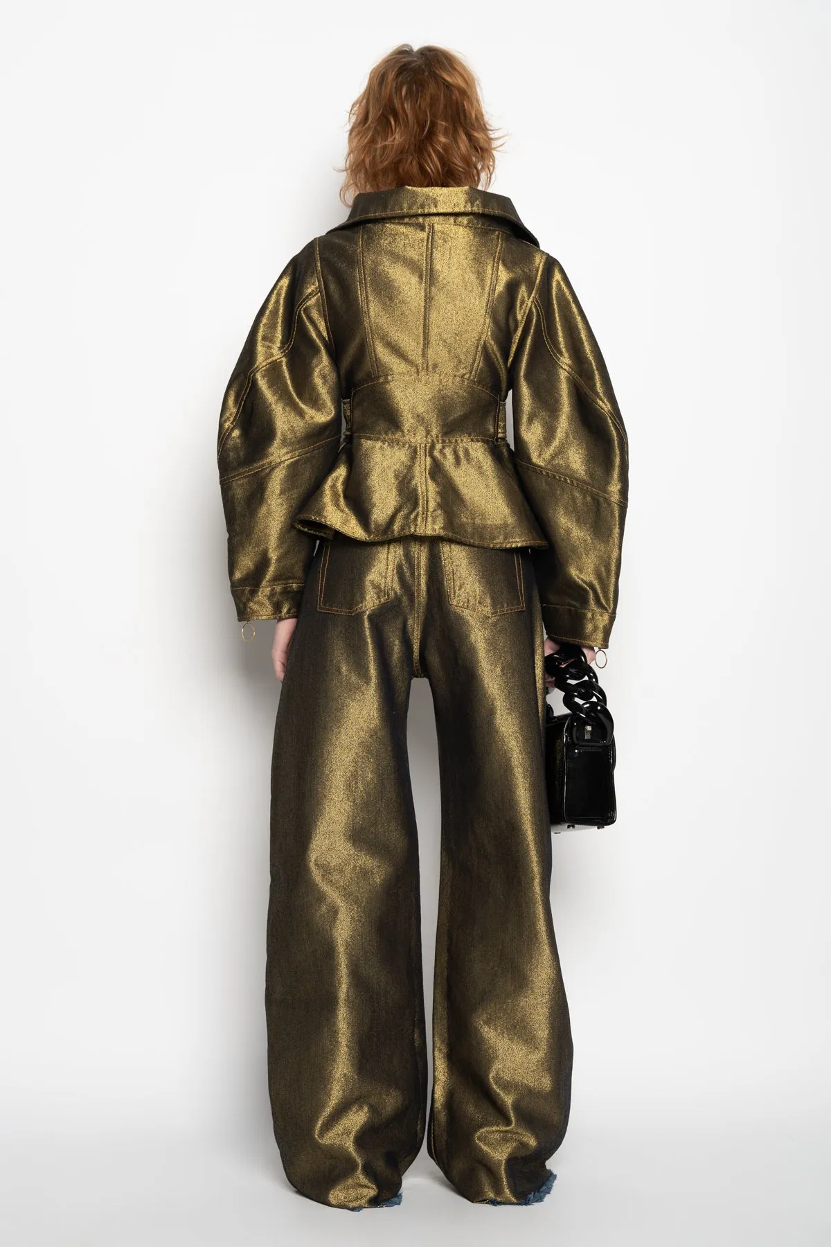 GOLD DENIM POINTY JACKET