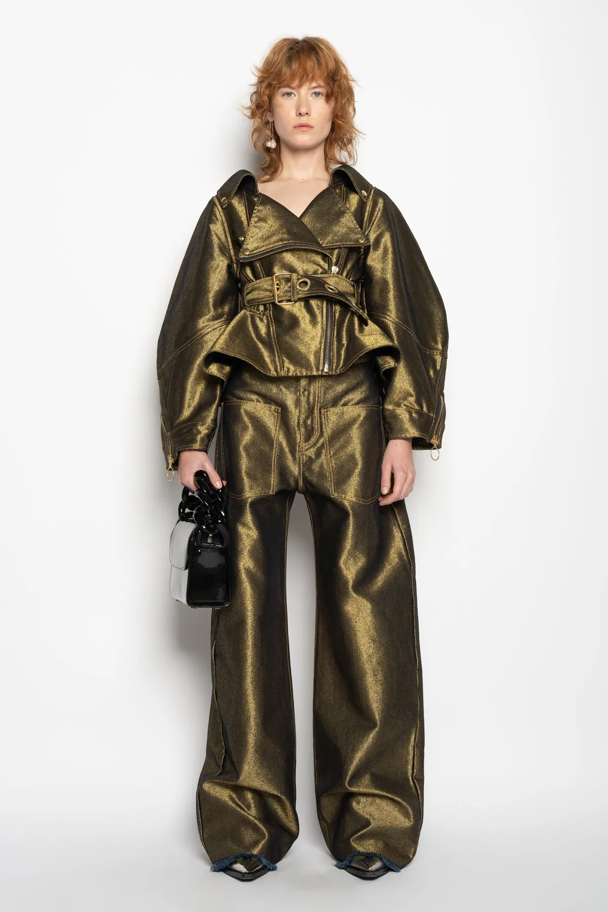 GOLD DENIM POINTY JACKET