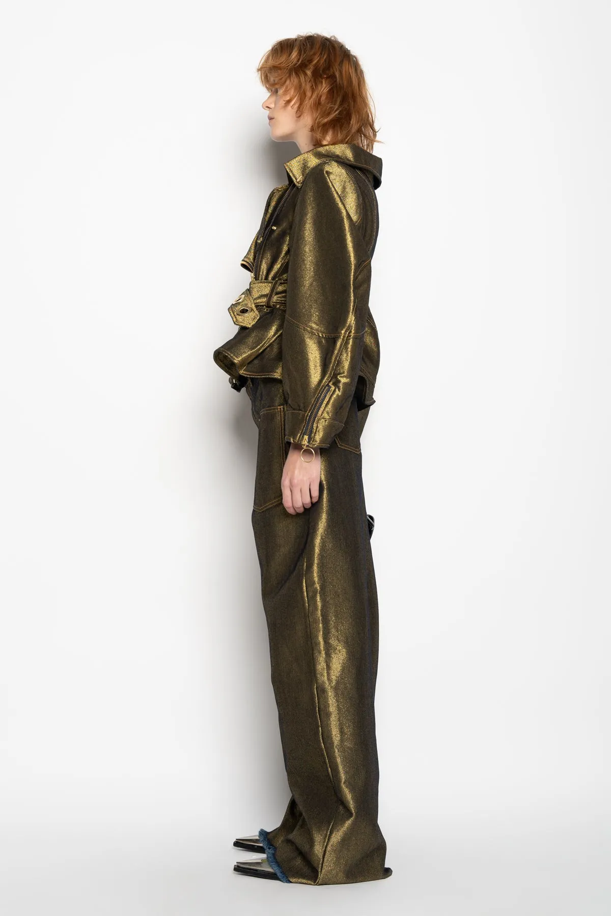 GOLD DENIM POINTY JACKET
