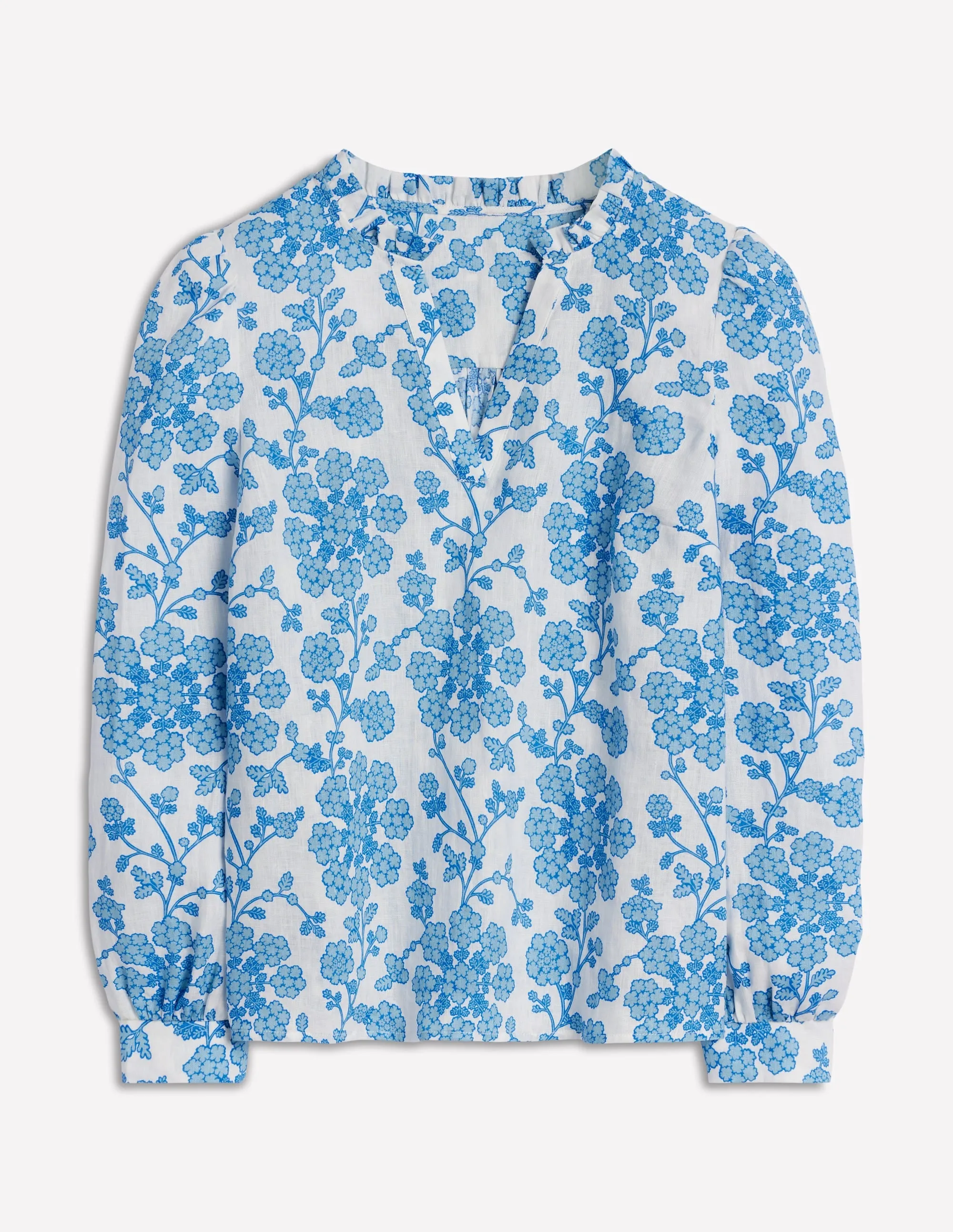 Grace Linen Top-Ivory. Trailling Yarrow