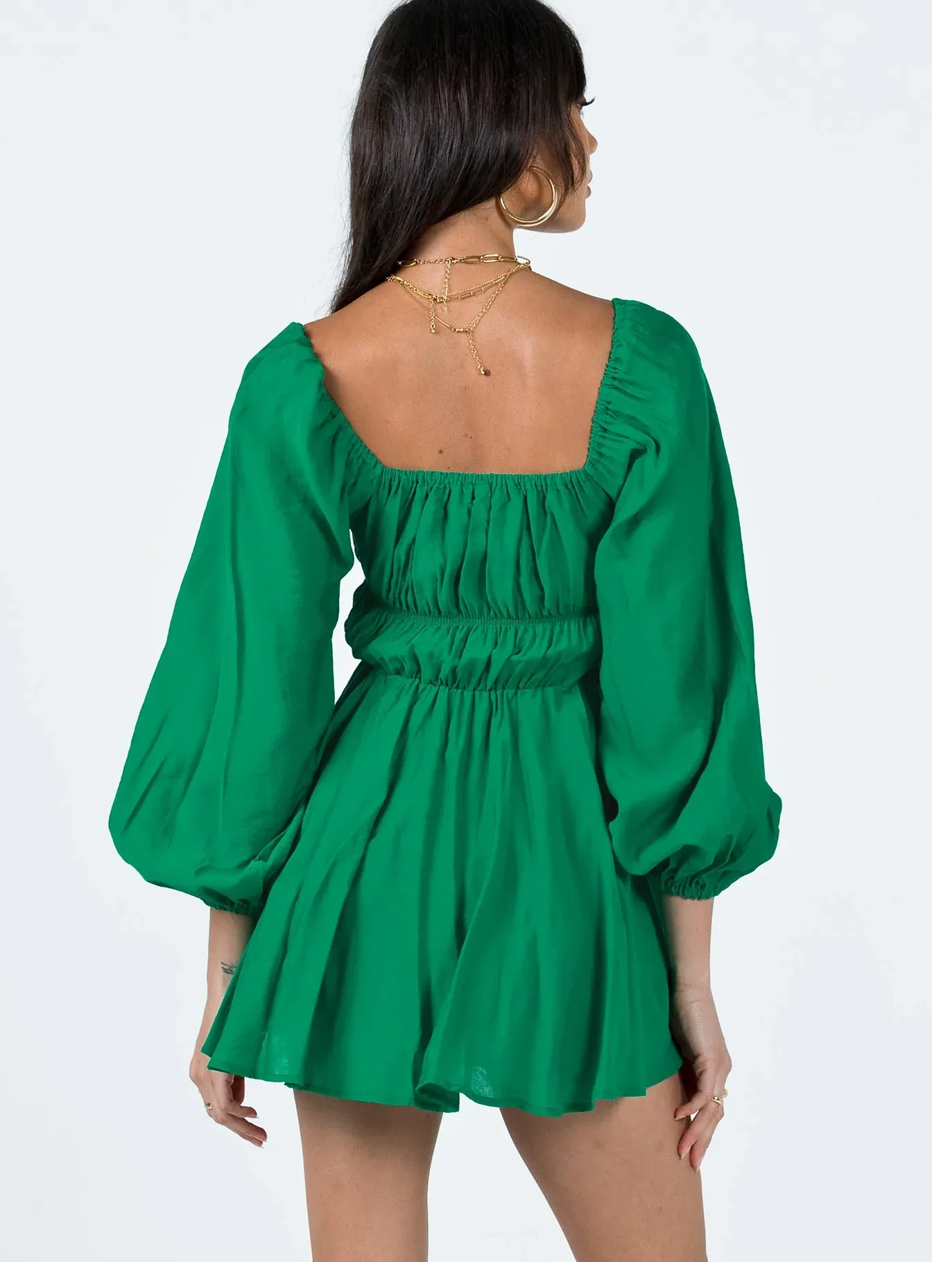Halton Long Sleeve Mini Dress Green