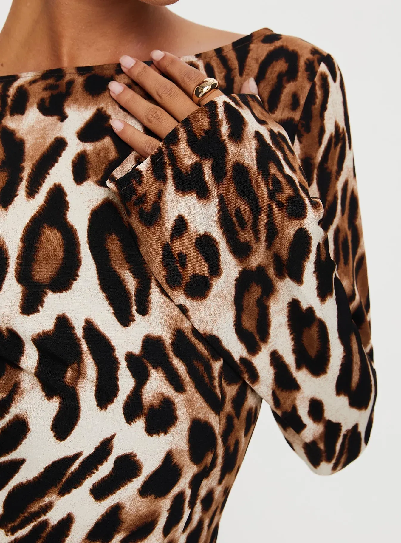 Harmony Long Sleeve Mini Dress Leopard