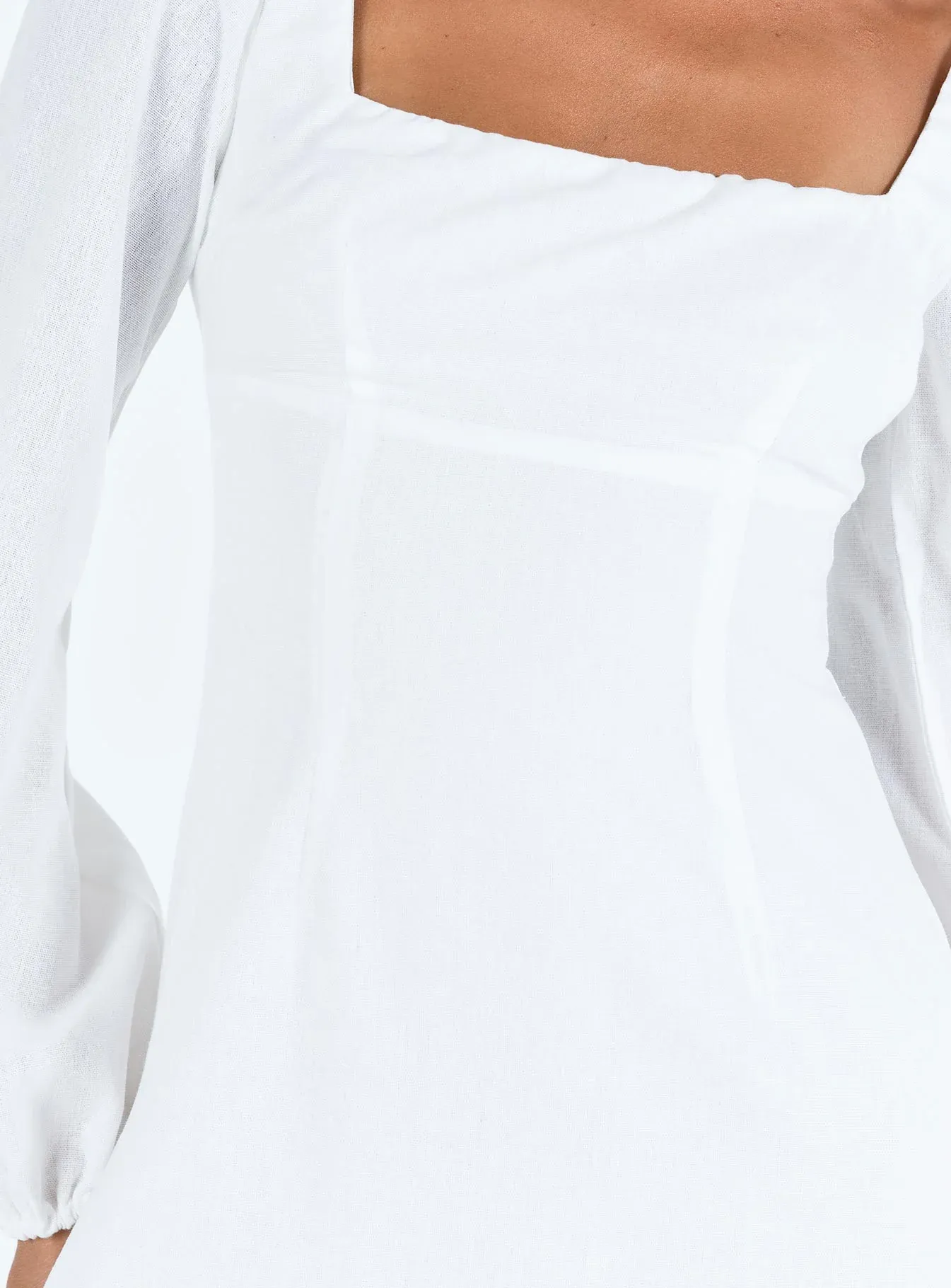 Hastings Long Sleeve Mini Dress White