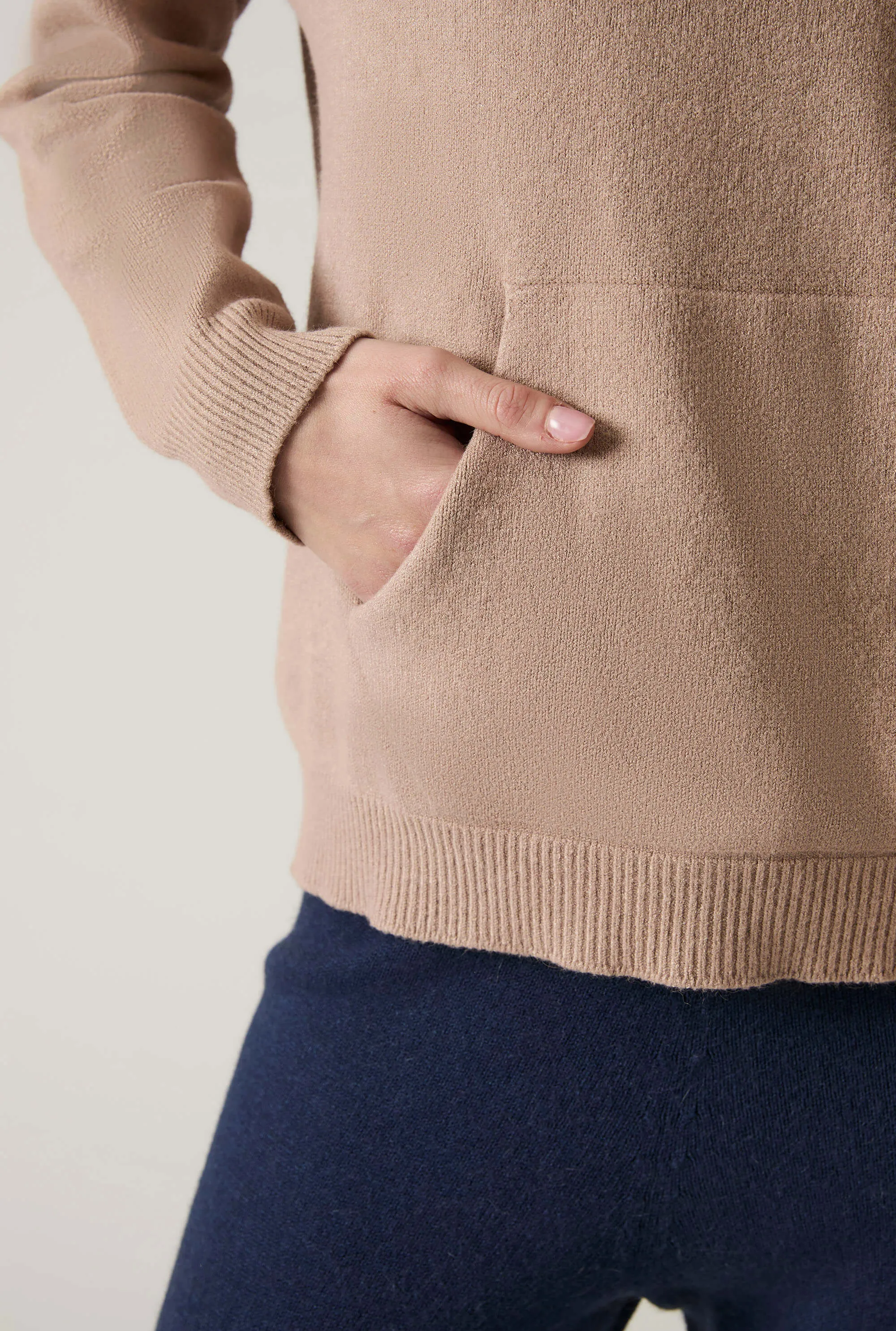 Hooded Taupe Jumper