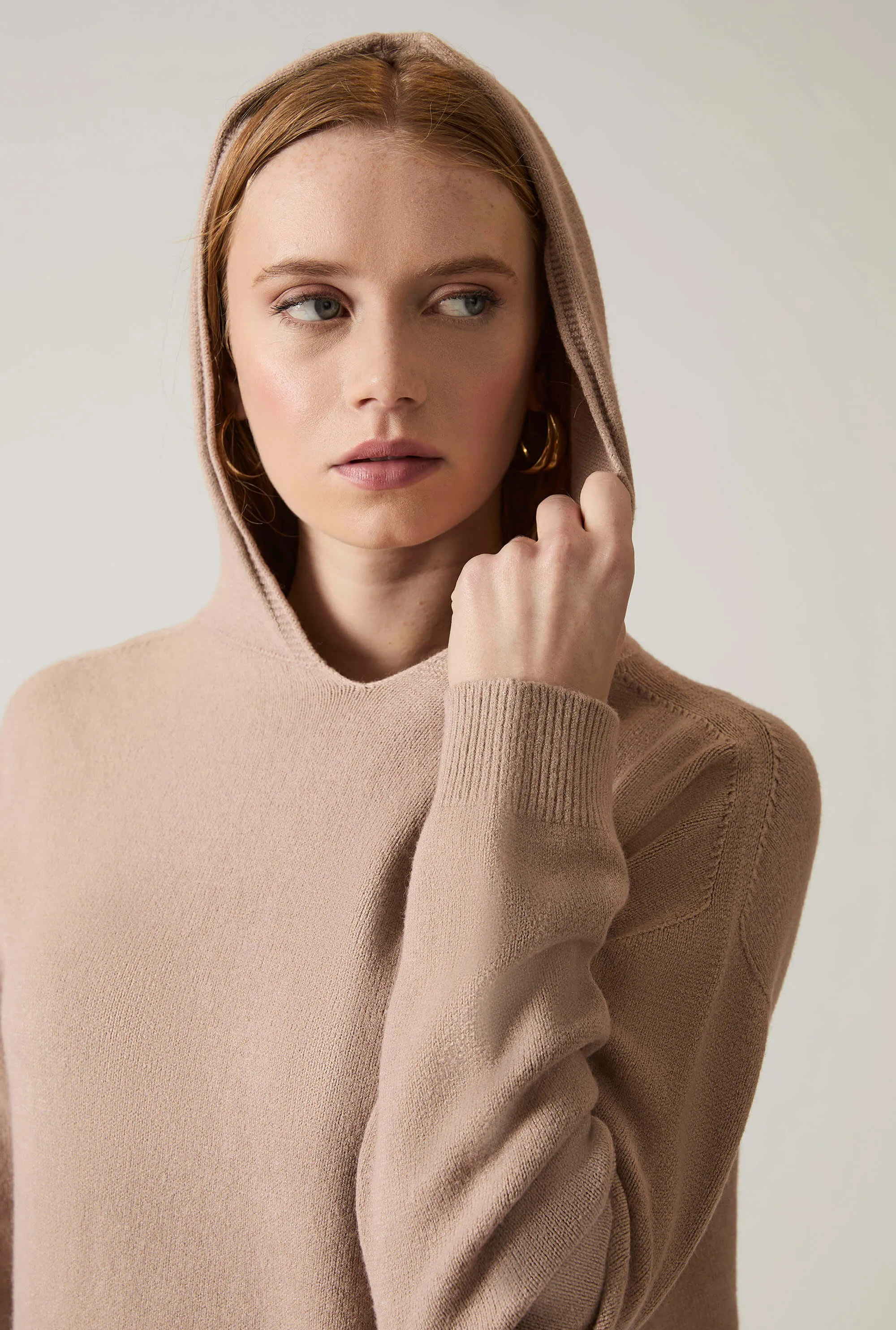Hooded Taupe Jumper