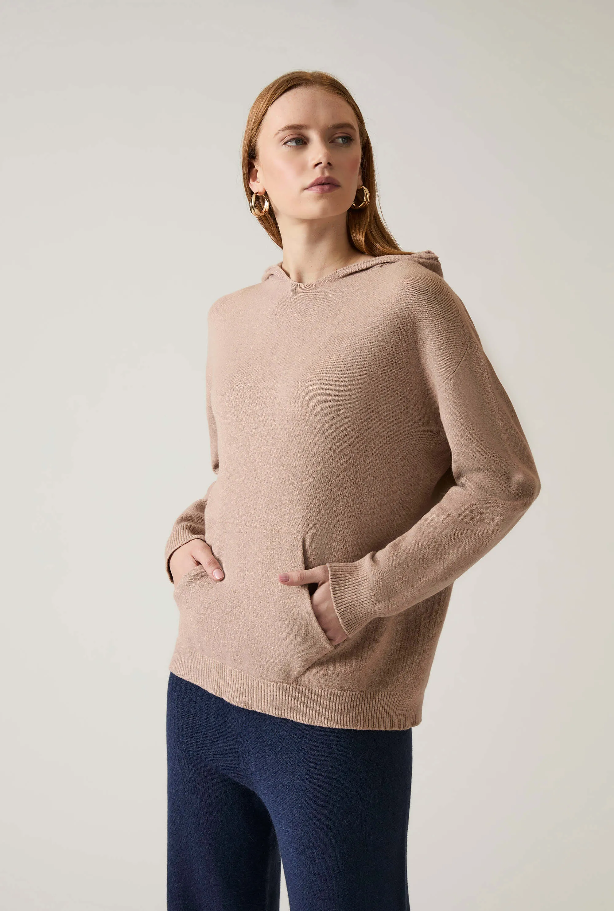 Hooded Taupe Jumper
