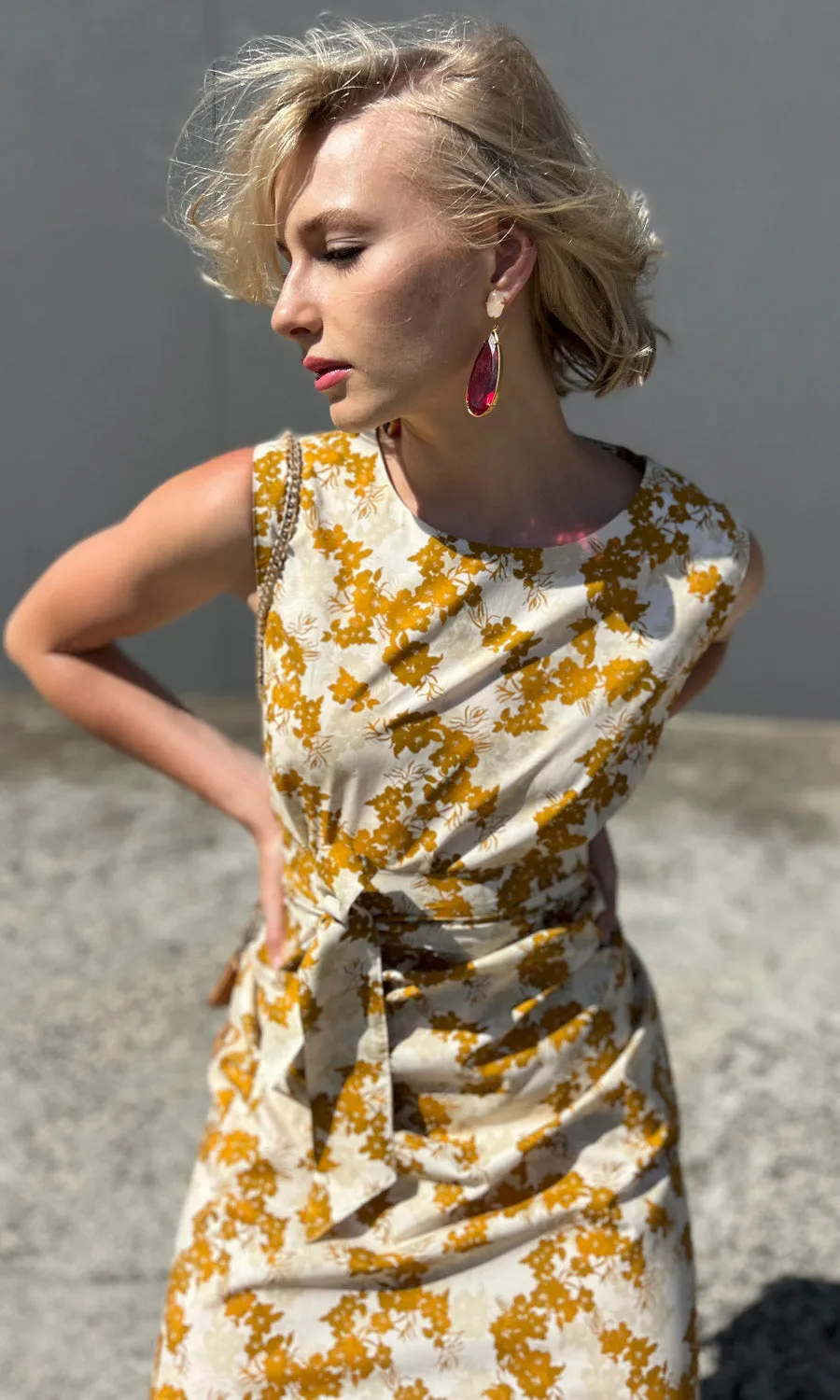 hoss Laura Dress - Mustard Floral