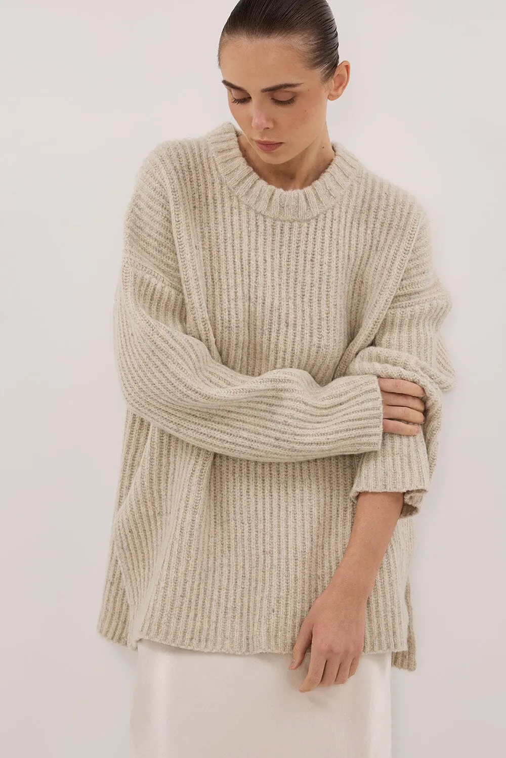INDIA CREAM MARLE KNIT JUMPER