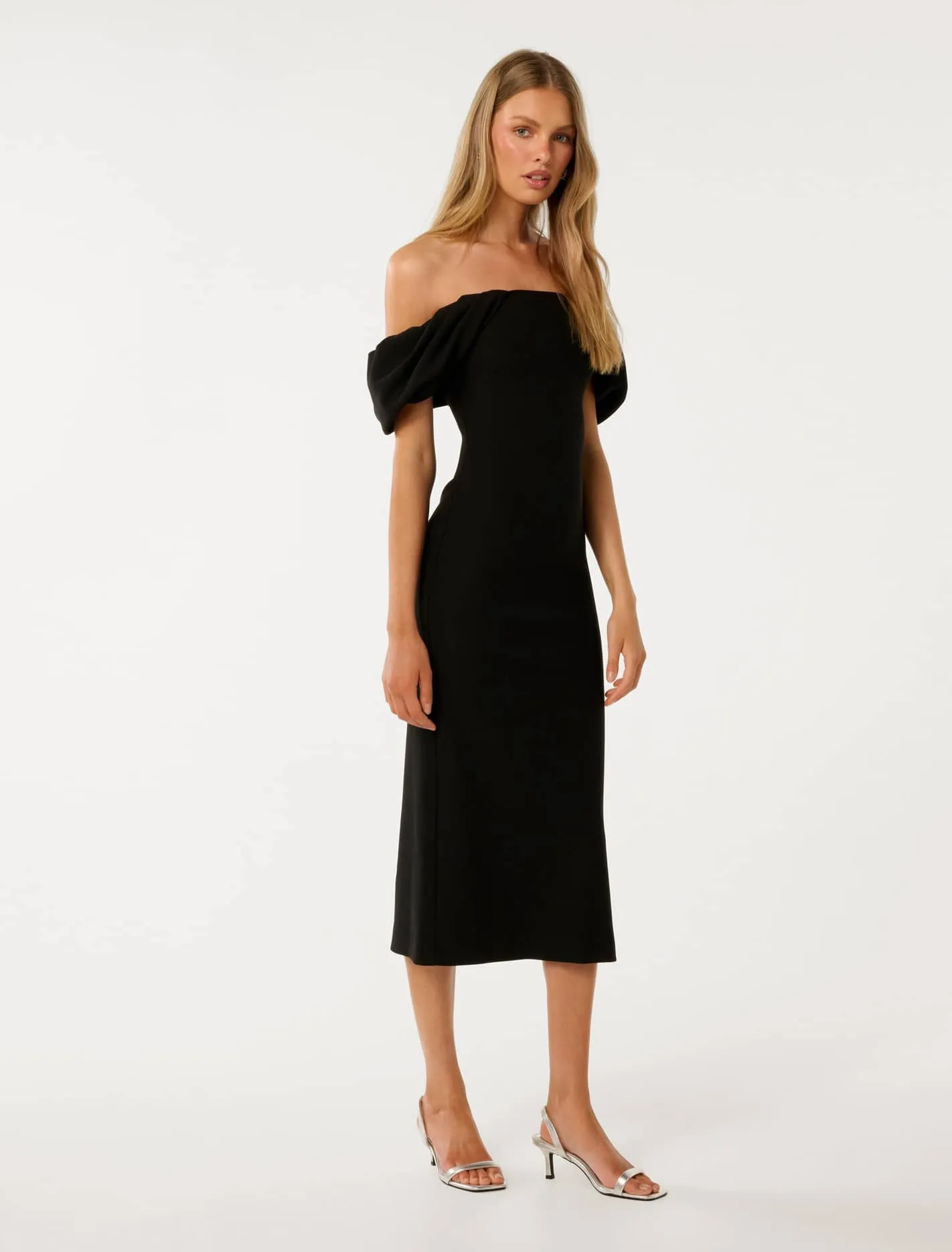 Jacinta Off Shoulder Bodycon Midi Dress