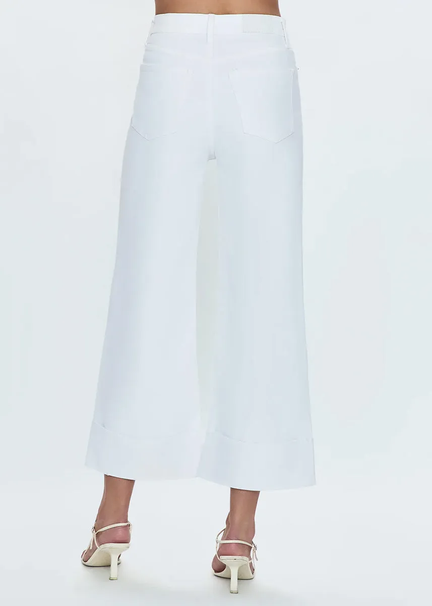 Lana Cropped Cuff High-Rise Ultra Wide Leg Jean - Vivid White