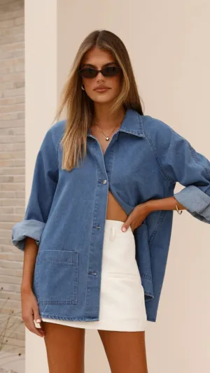 Laura Denim Jacket - Mid Wash