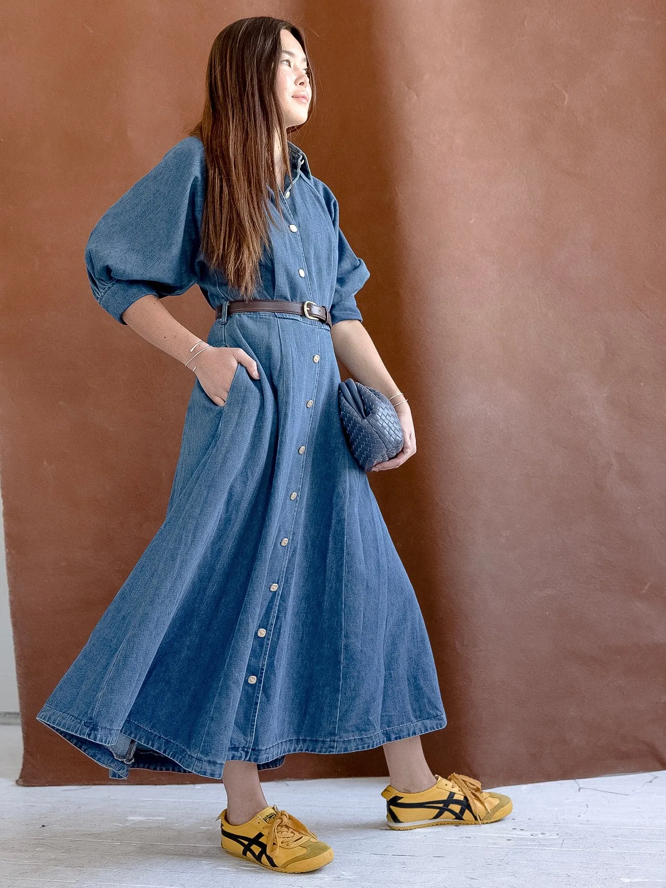 Lena Denim Belted Dress