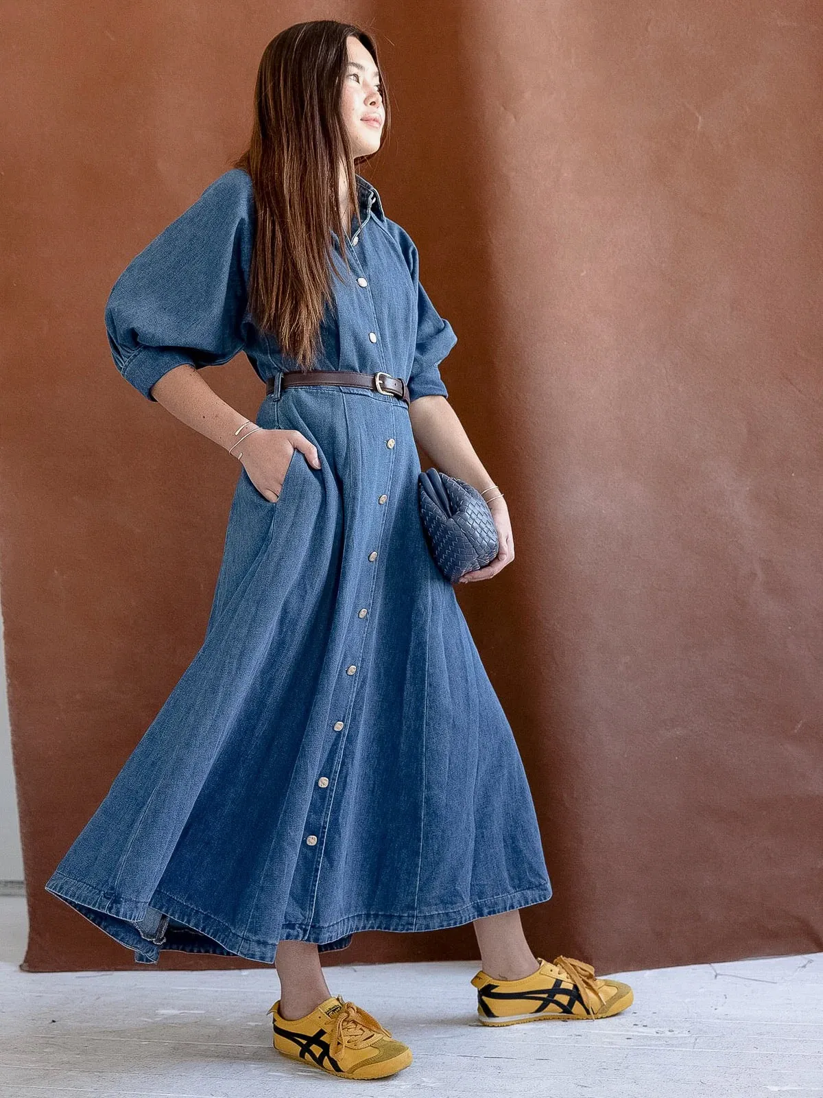 Lena Denim Belted Dress