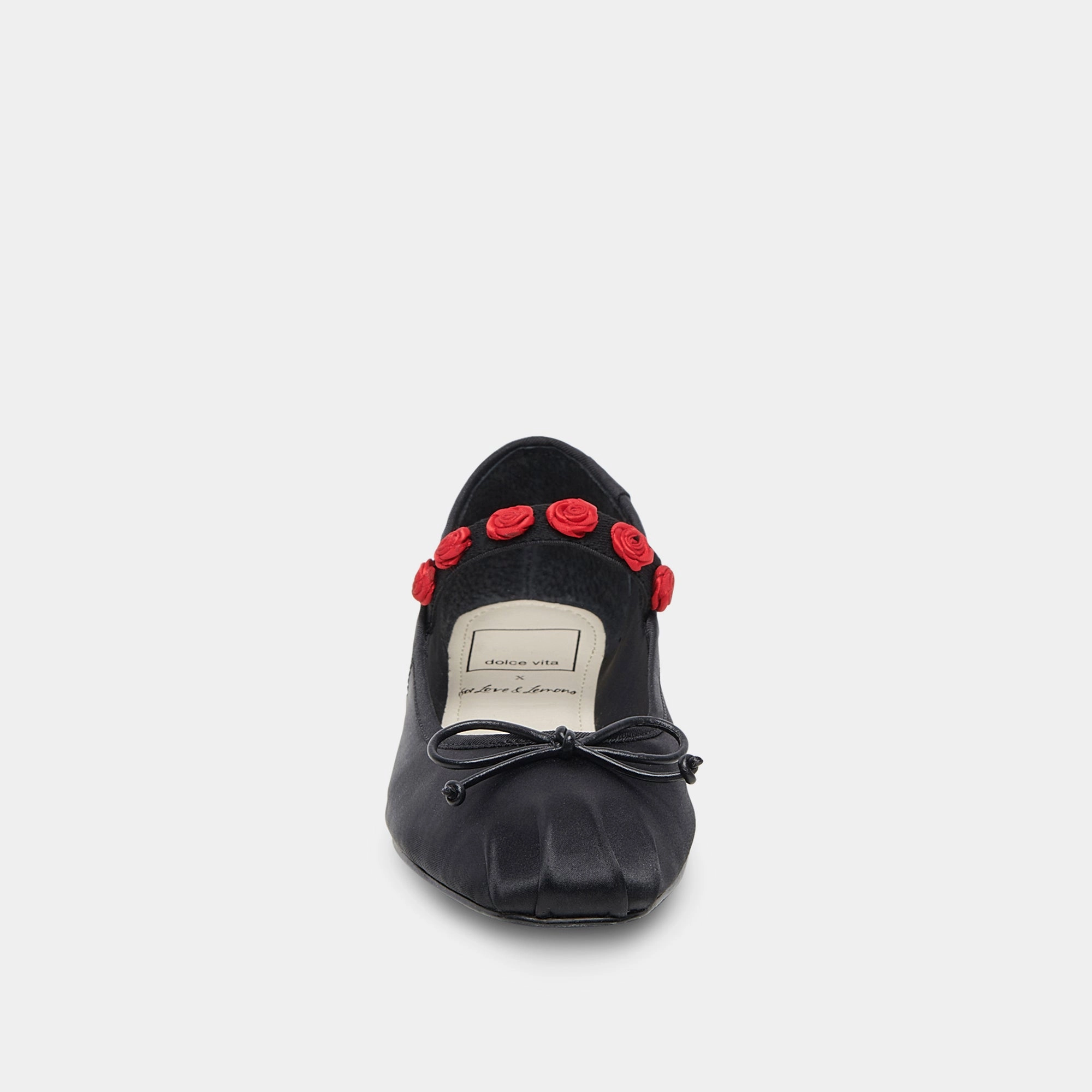 LILLY BALLET FLATS BLACK MULTI SATIN