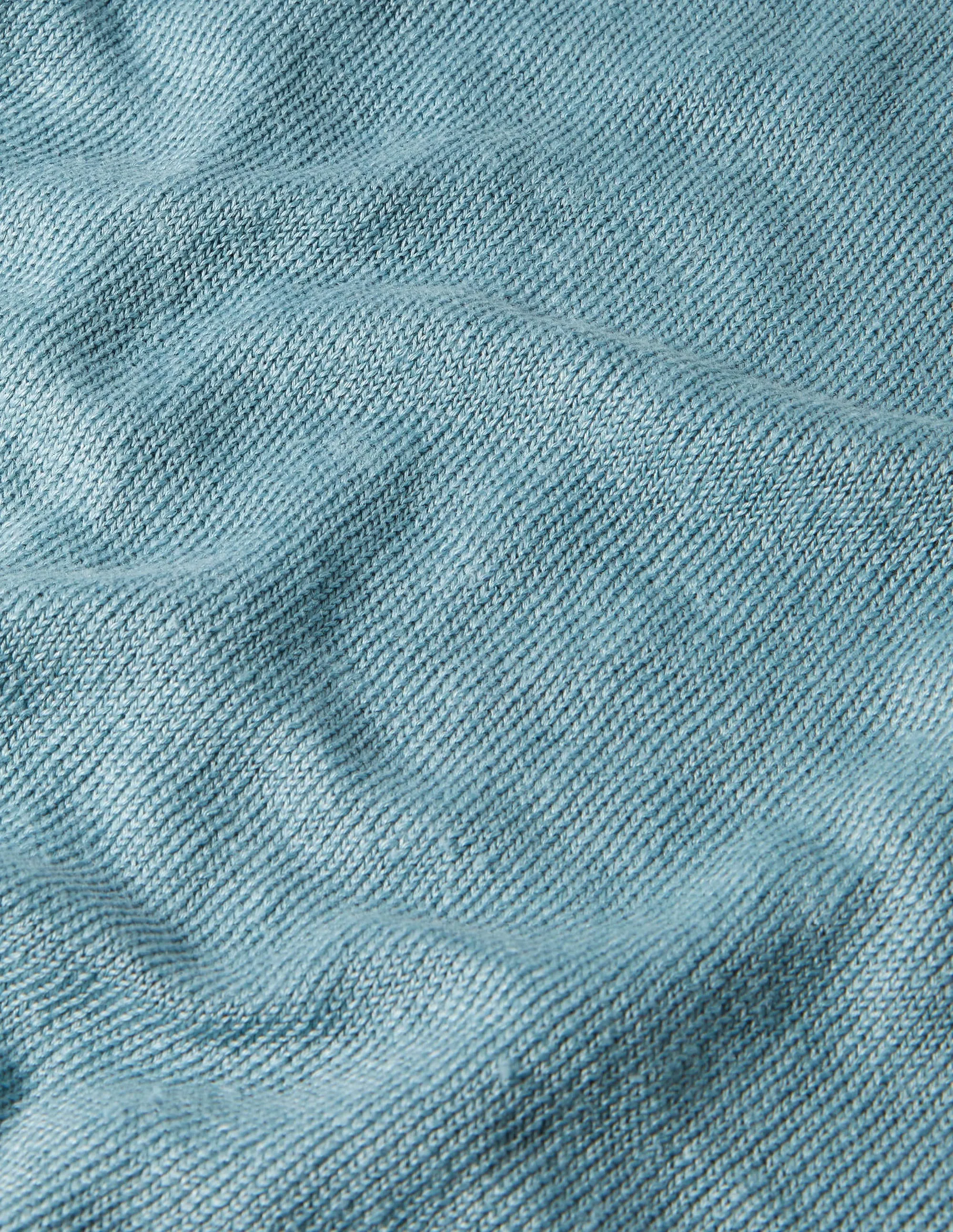 Linen Knitted T-shirt-Larkspur Blue