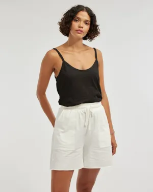 Lise Raw Hem Singlet - Black