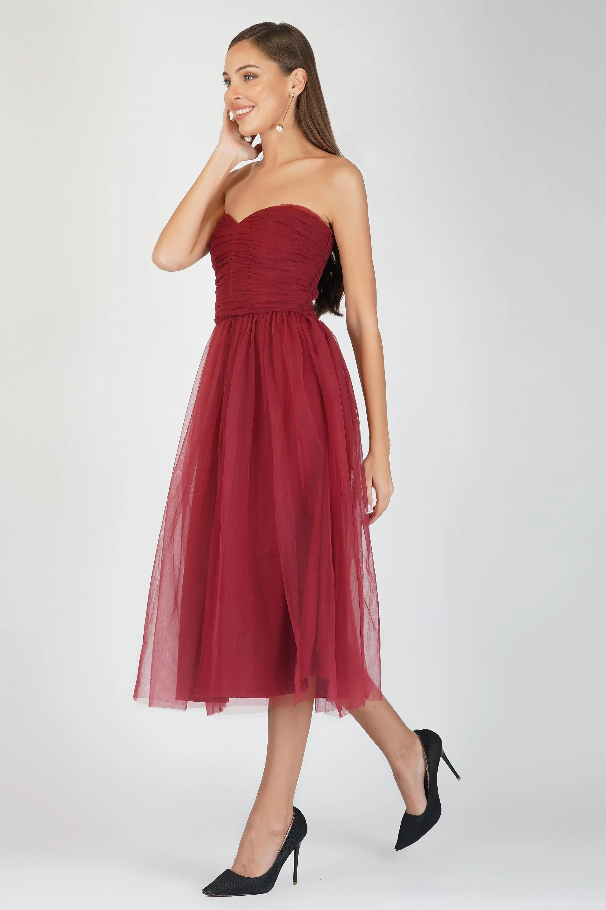 Litzy Midi in Burgundy
