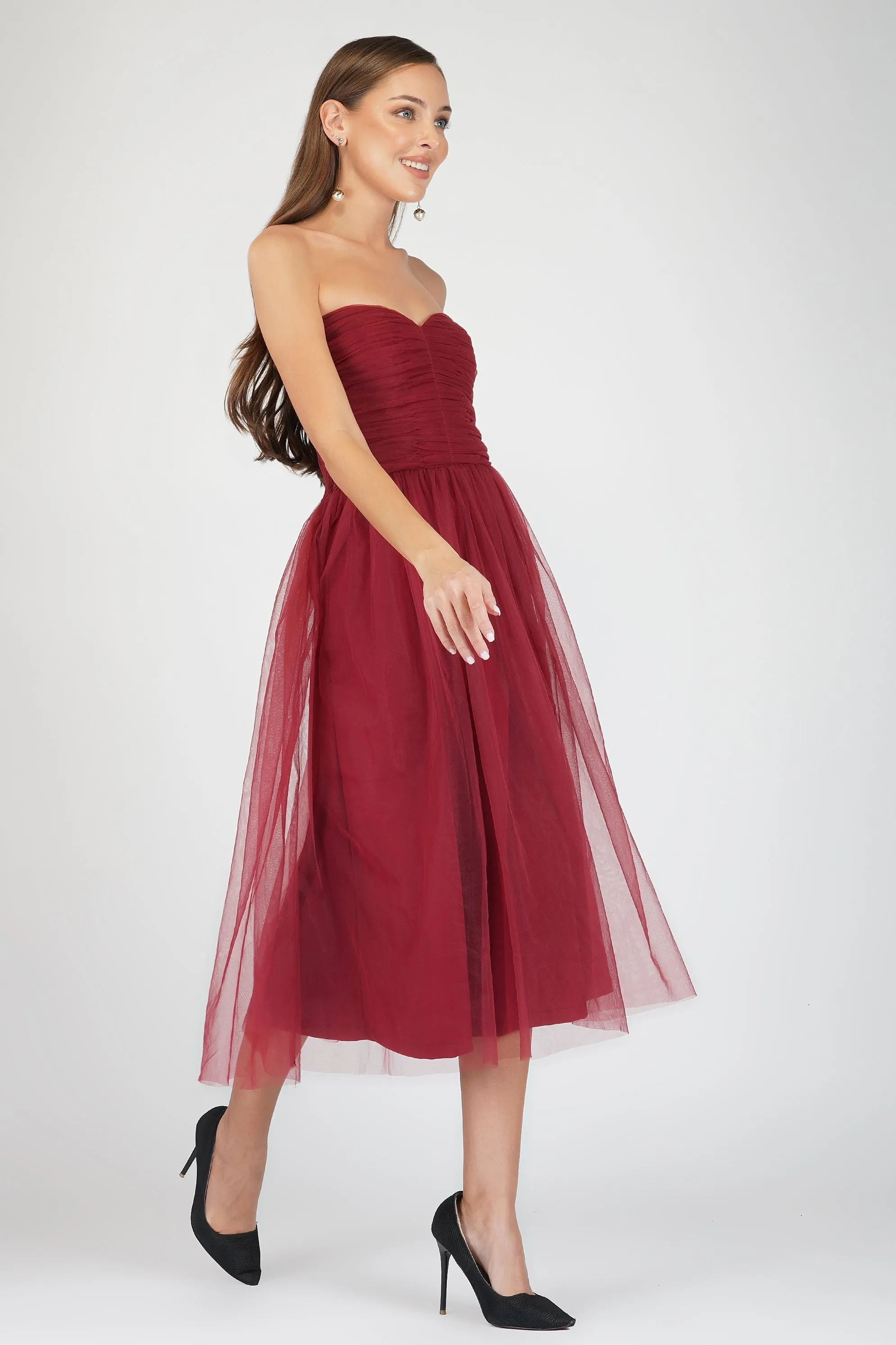 Litzy Midi in Burgundy