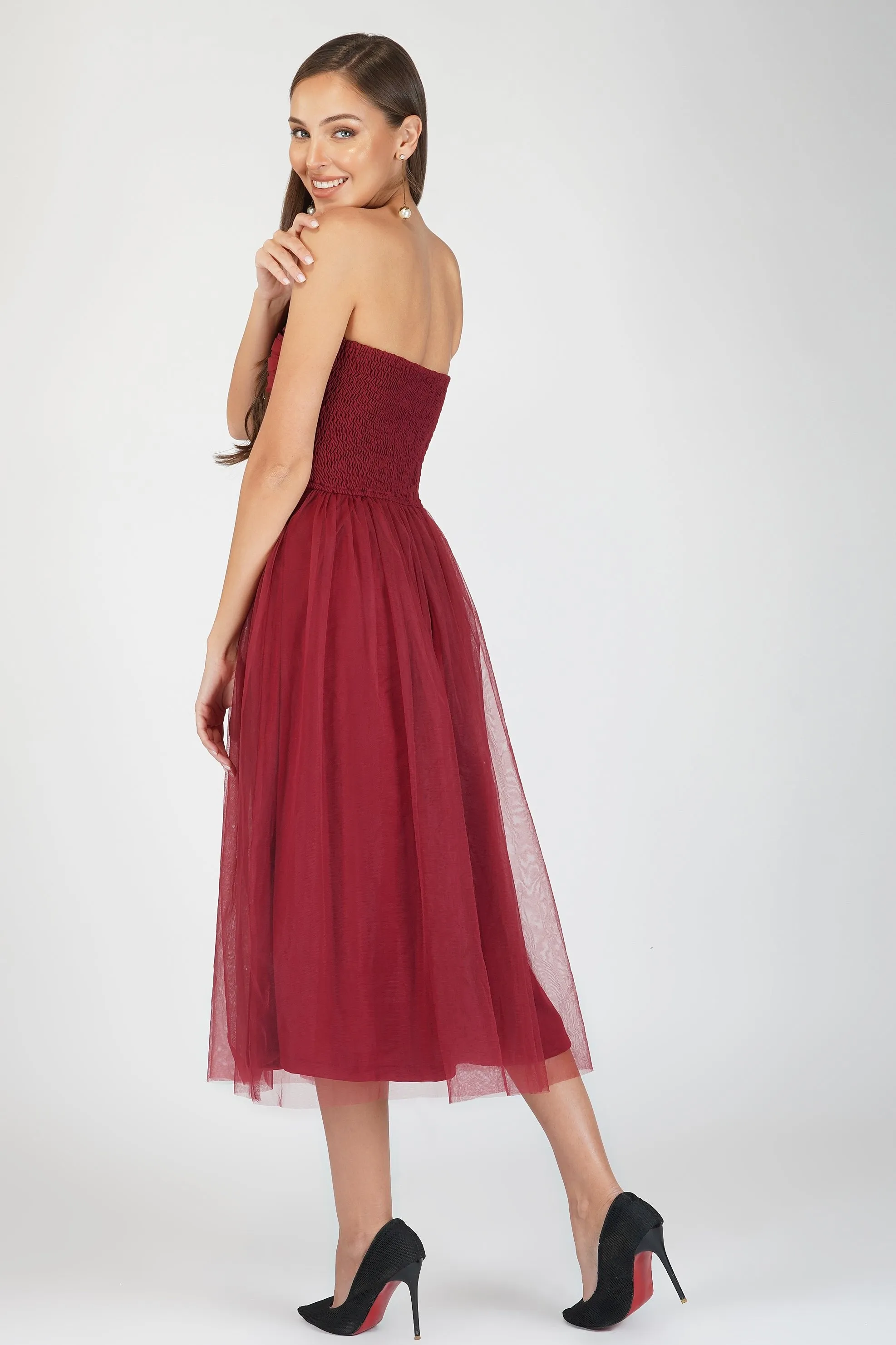Litzy Midi in Burgundy