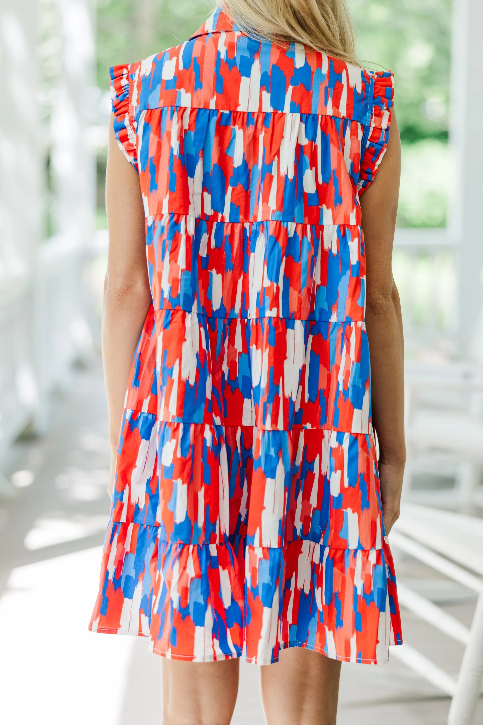 Live Your Best Life Red Abstract Dress