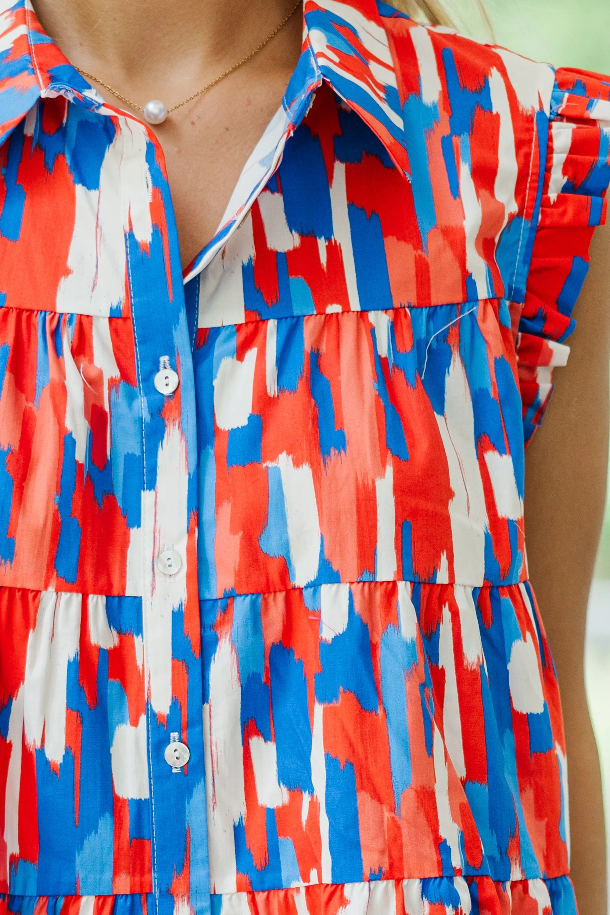 Live Your Best Life Red Abstract Dress