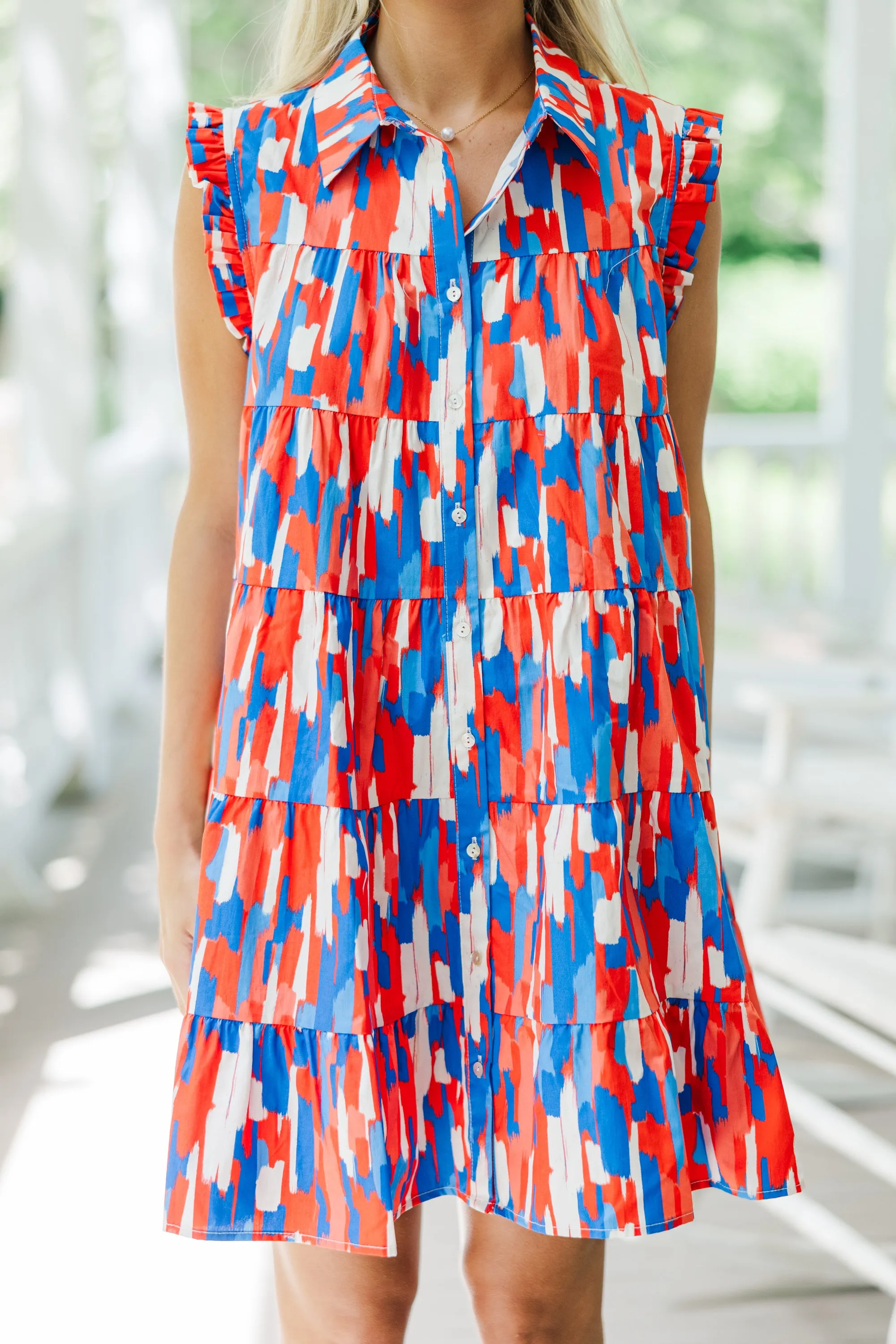Live Your Best Life Red Abstract Dress