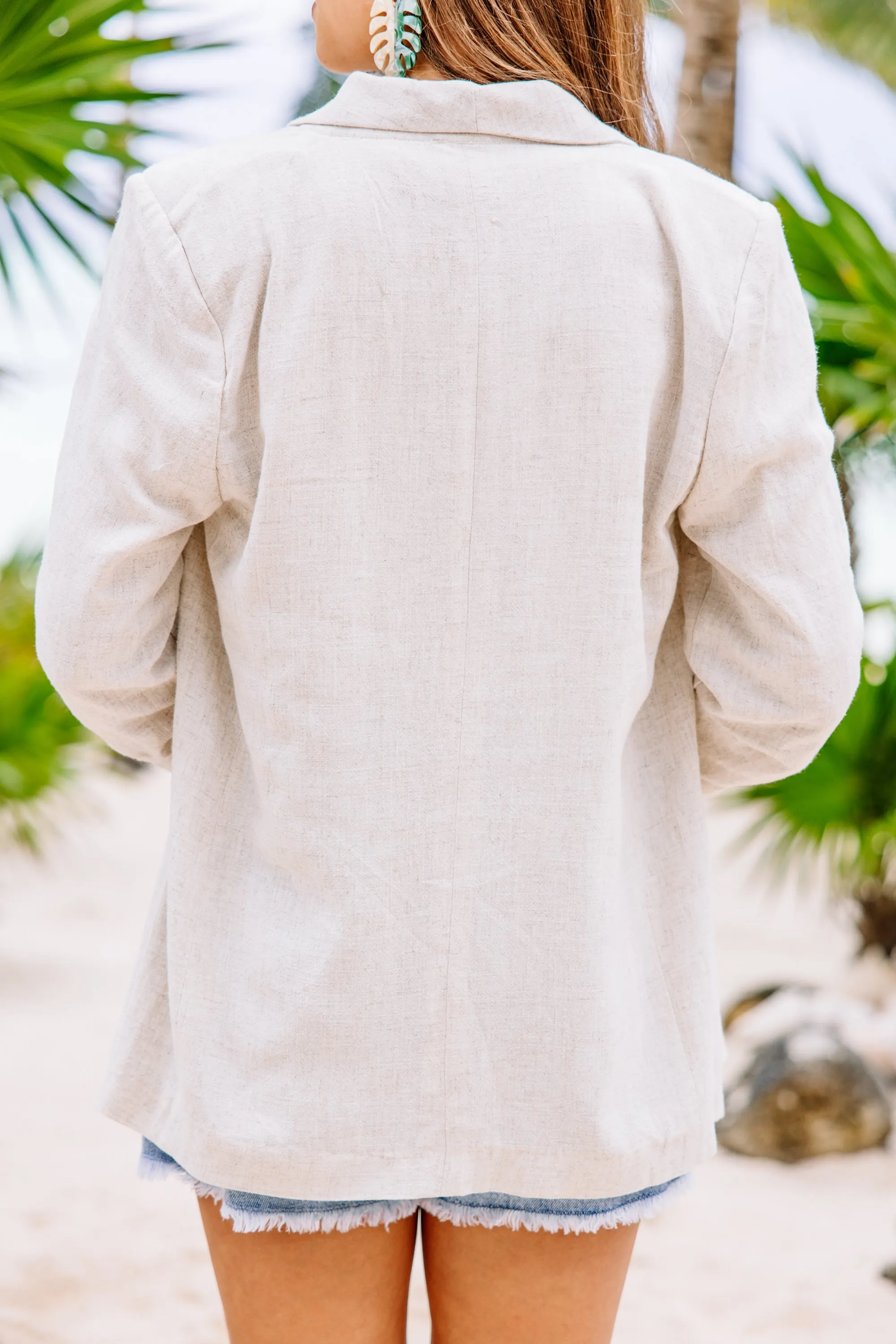 Live Your Dreams Natural White Linen Blazer