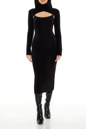 Long Sleeve Bodycon Dress - Black